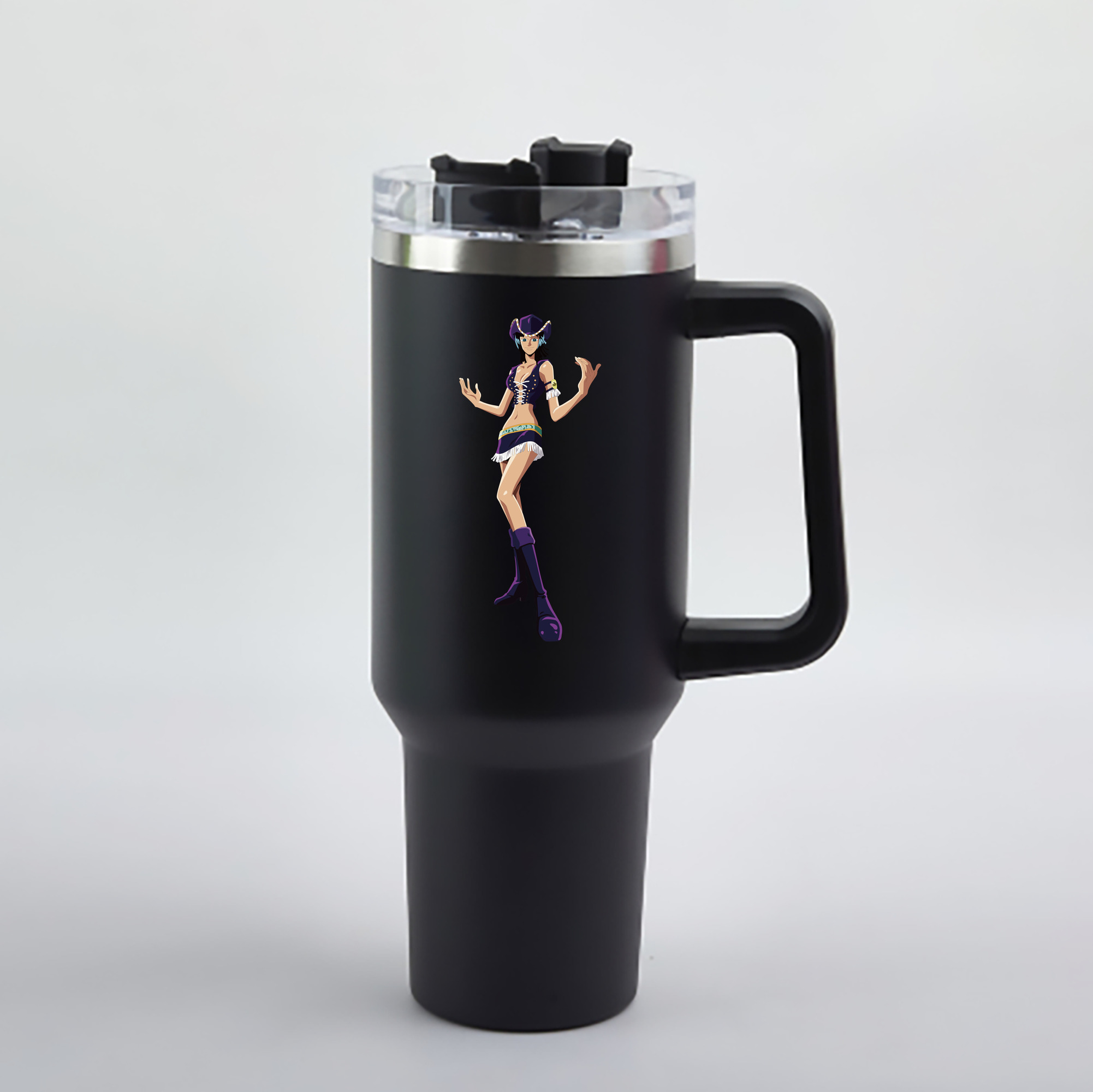 ワンピース ニコ・ロビン ONE PIECE Nico Robin 1200mL車用タンブラー - クリスタルステッカー（プラスチックストロー付き）