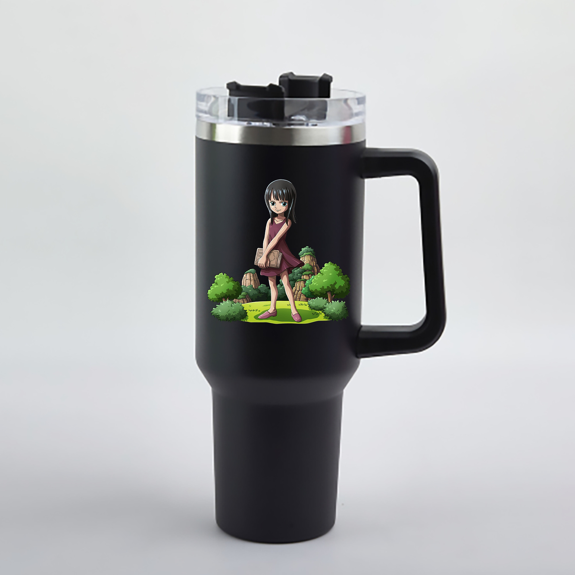 ワンピース ニコ・ロビン ONE PIECE Nico Robin 1200mL車用タンブラー - クリスタルステッカー（プラスチックストロー付き）