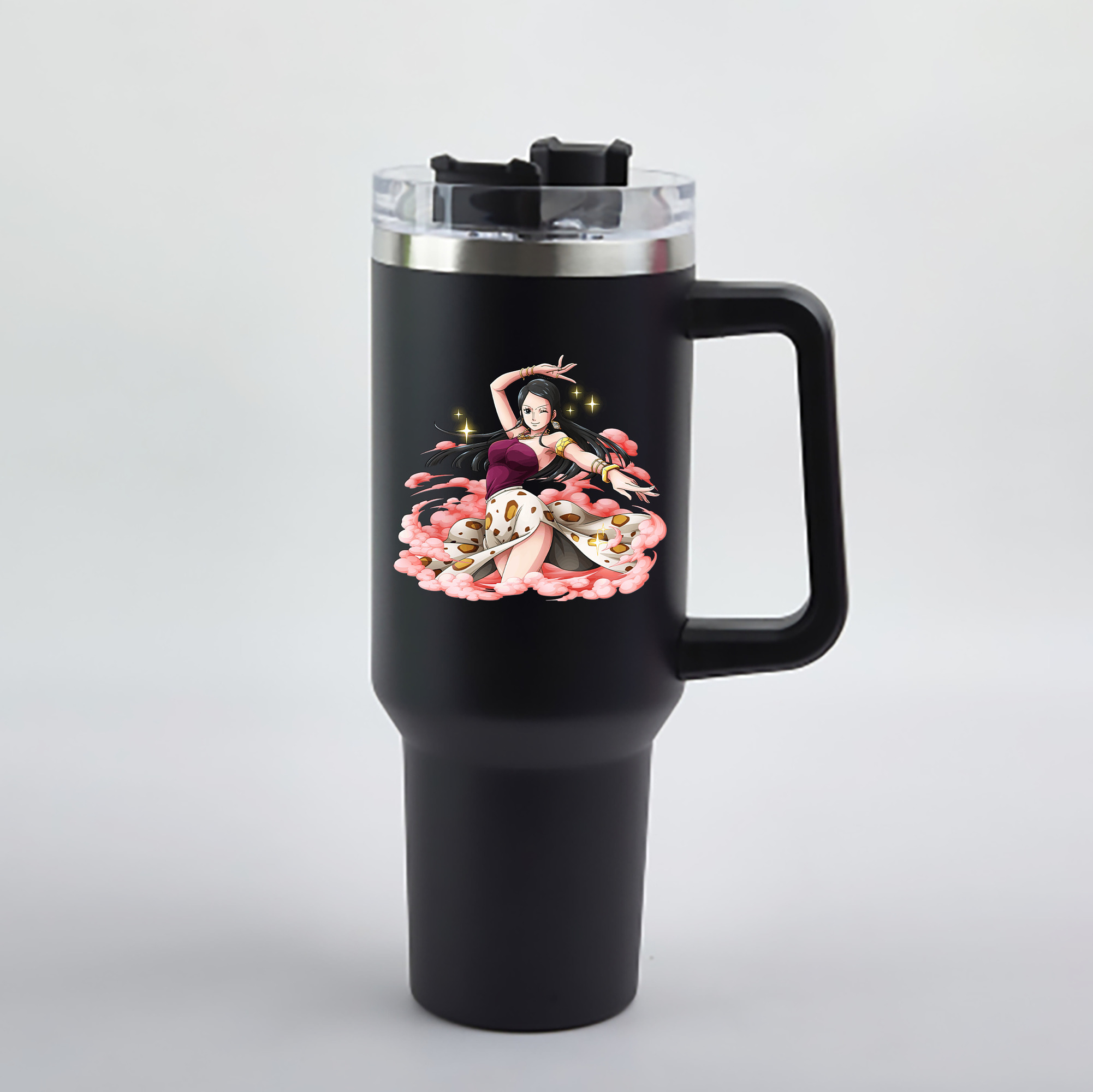 ワンピース ニコ・ロビン ONE PIECE Nico Robin 1200mL車用タンブラー - クリスタルステッカー（プラスチックストロー付き）