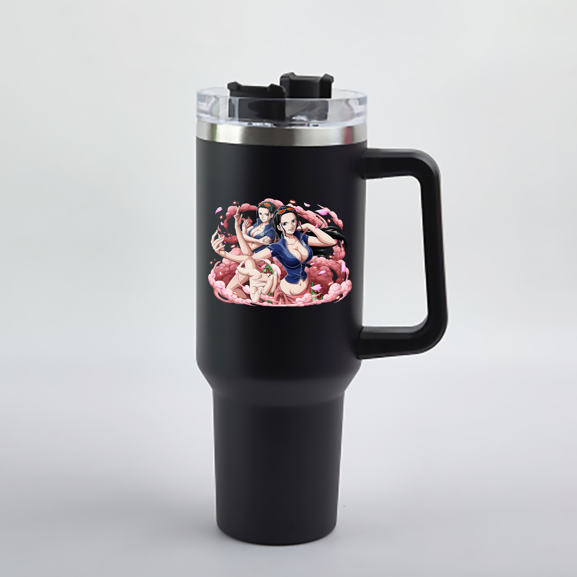 ワンピース ニコ・ロビン ONE PIECE Nico Robin 1200mL車用タンブラー - クリスタルステッカー（プラスチックストロー付き）