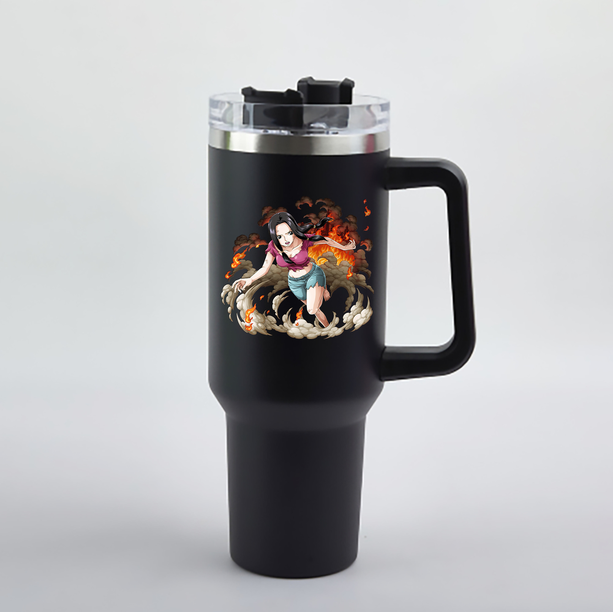 ワンピース ニコ・ロビン ONE PIECE Nico Robin 1200mL車用タンブラー - クリスタルステッカー（プラスチックストロー付き）