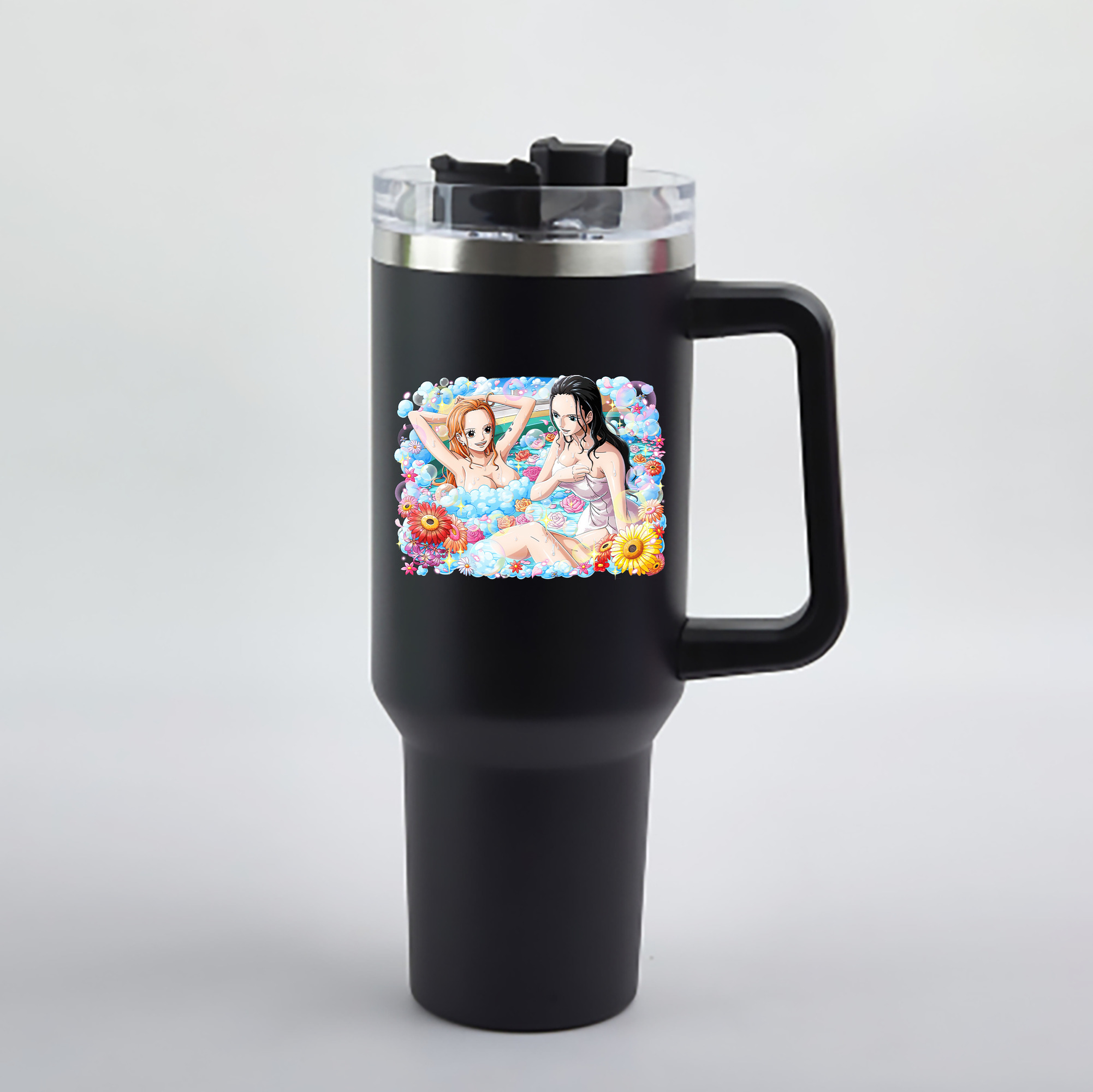 ワンピース ニコ・ロビン ONE PIECE Nico Robin 1200mL車用タンブラー - クリスタルステッカー（プラスチックストロー付き）