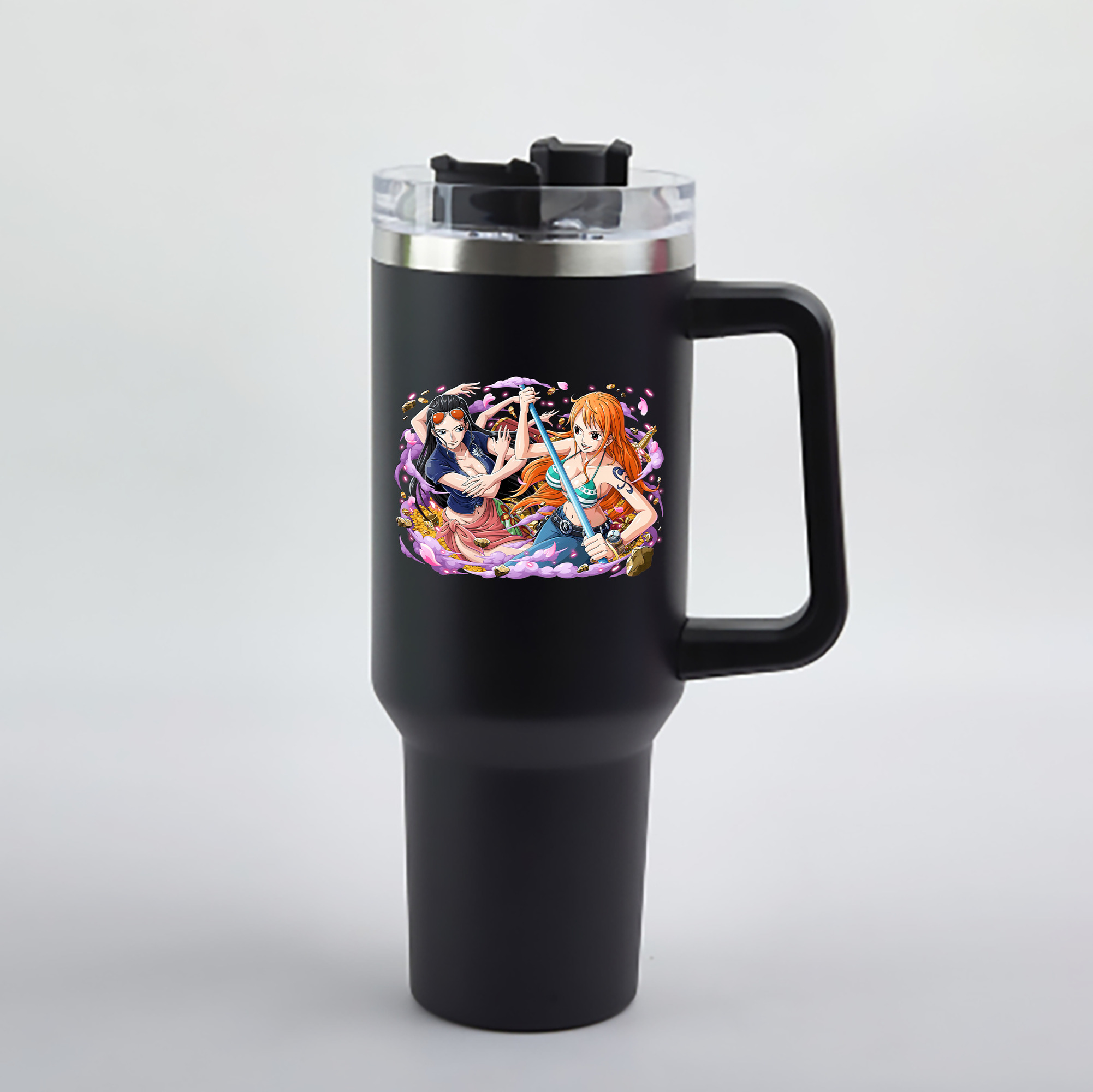 ワンピース ニコ・ロビン ONE PIECE Nico Robin 1200mL車用タンブラー - クリスタルステッカー（プラスチックストロー付き）