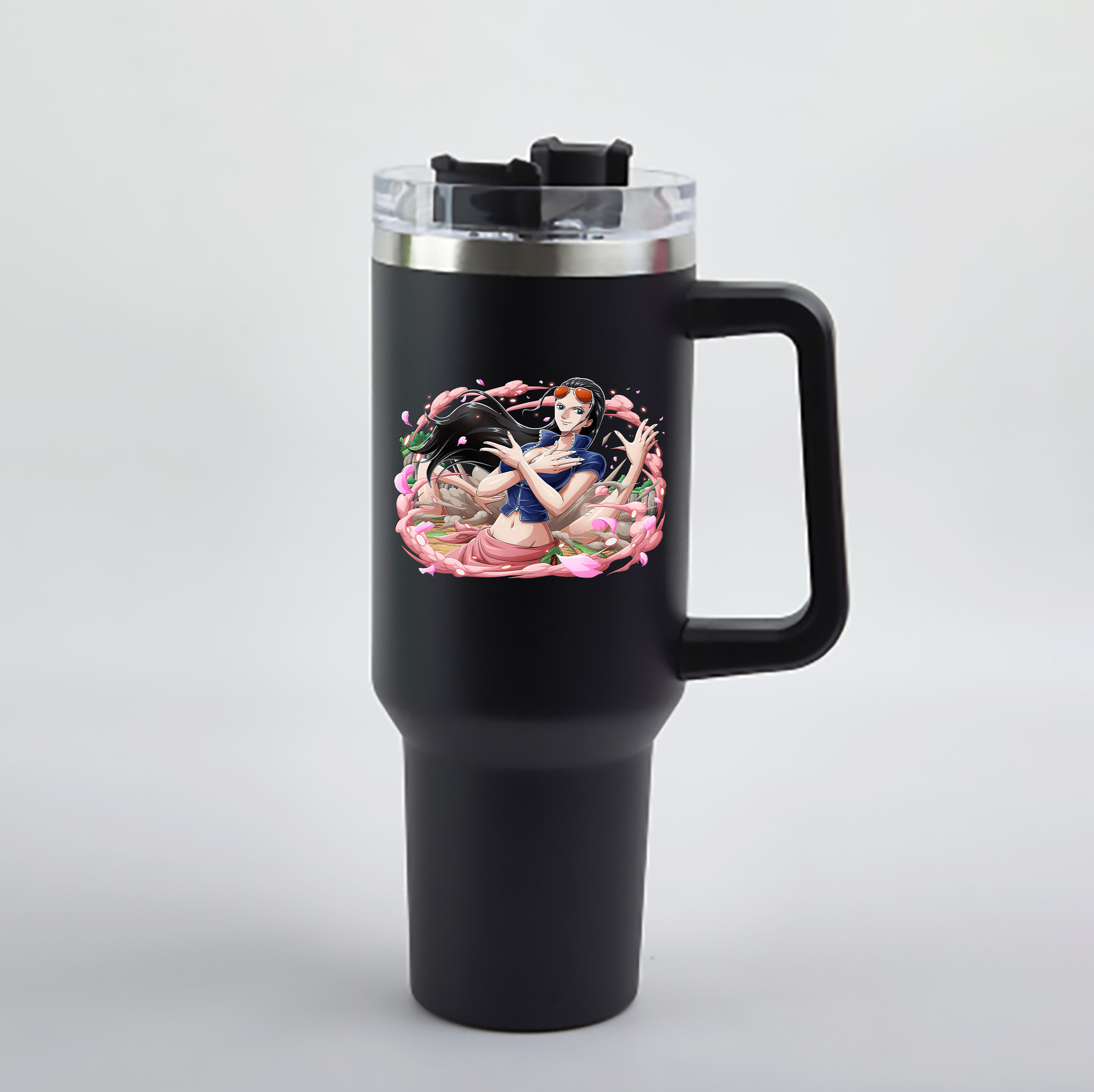 ワンピース ニコ・ロビン ONE PIECE Nico Robin 1200mL車用タンブラー - クリスタルステッカー（プラスチックストロー付き）