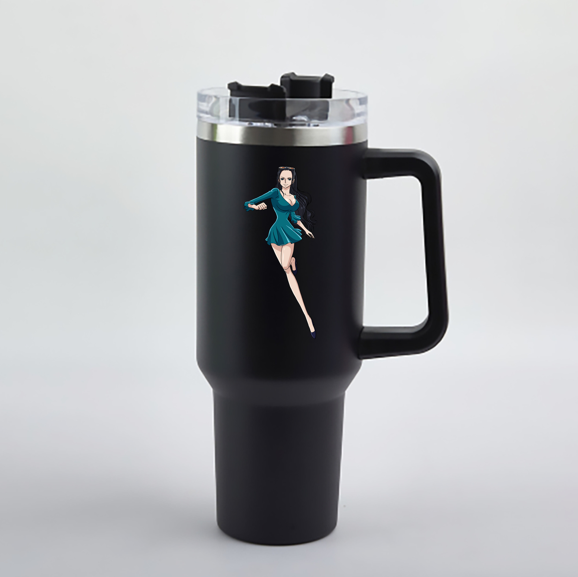 ワンピース ニコ・ロビン ONE PIECE Nico Robin 1200mL車用タンブラー - クリスタルステッカー（プラスチックストロー付き）