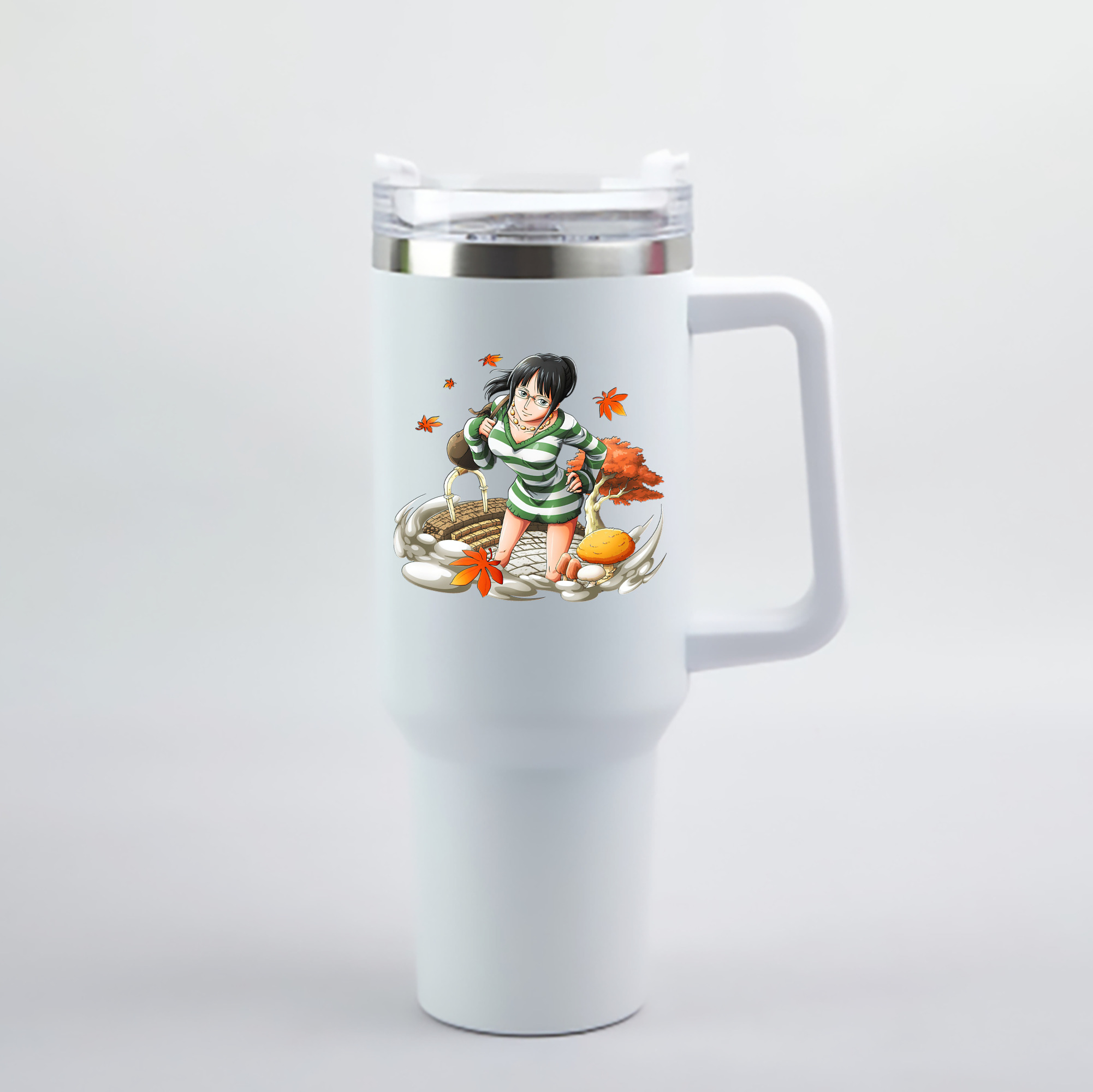 ワンピース ニコ・ロビン ONE PIECE Nico Robin 1200mL車用タンブラー - クリスタルステッカー（プラスチックストロー付き）
