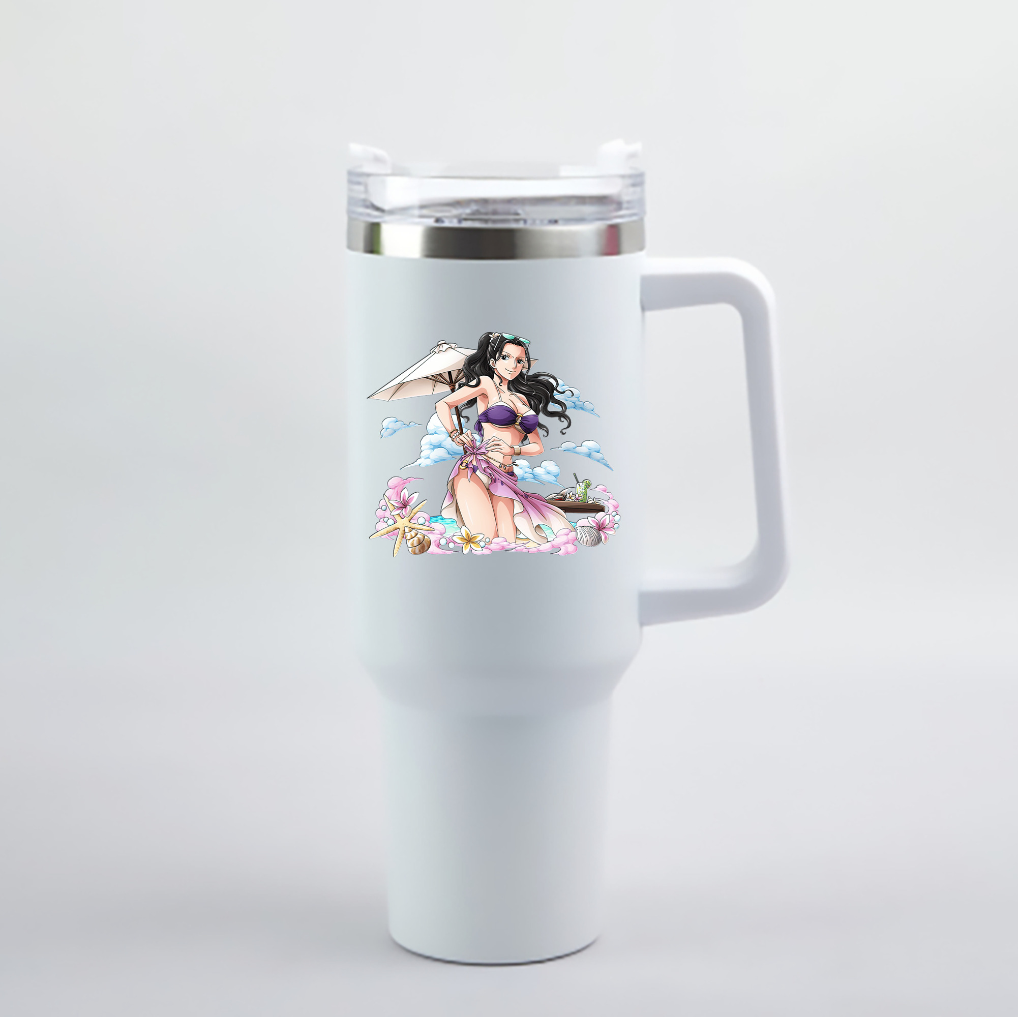 ワンピース ニコ・ロビン ONE PIECE Nico Robin 1200mL車用タンブラー - クリスタルステッカー（プラスチックストロー付き）