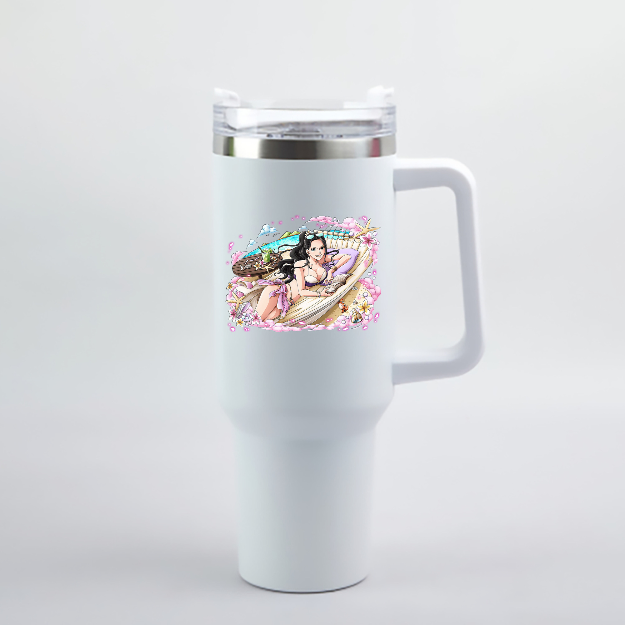 ワンピース ニコ・ロビン ONE PIECE Nico Robin 1200mL車用タンブラー - クリスタルステッカー（プラスチックストロー付き）