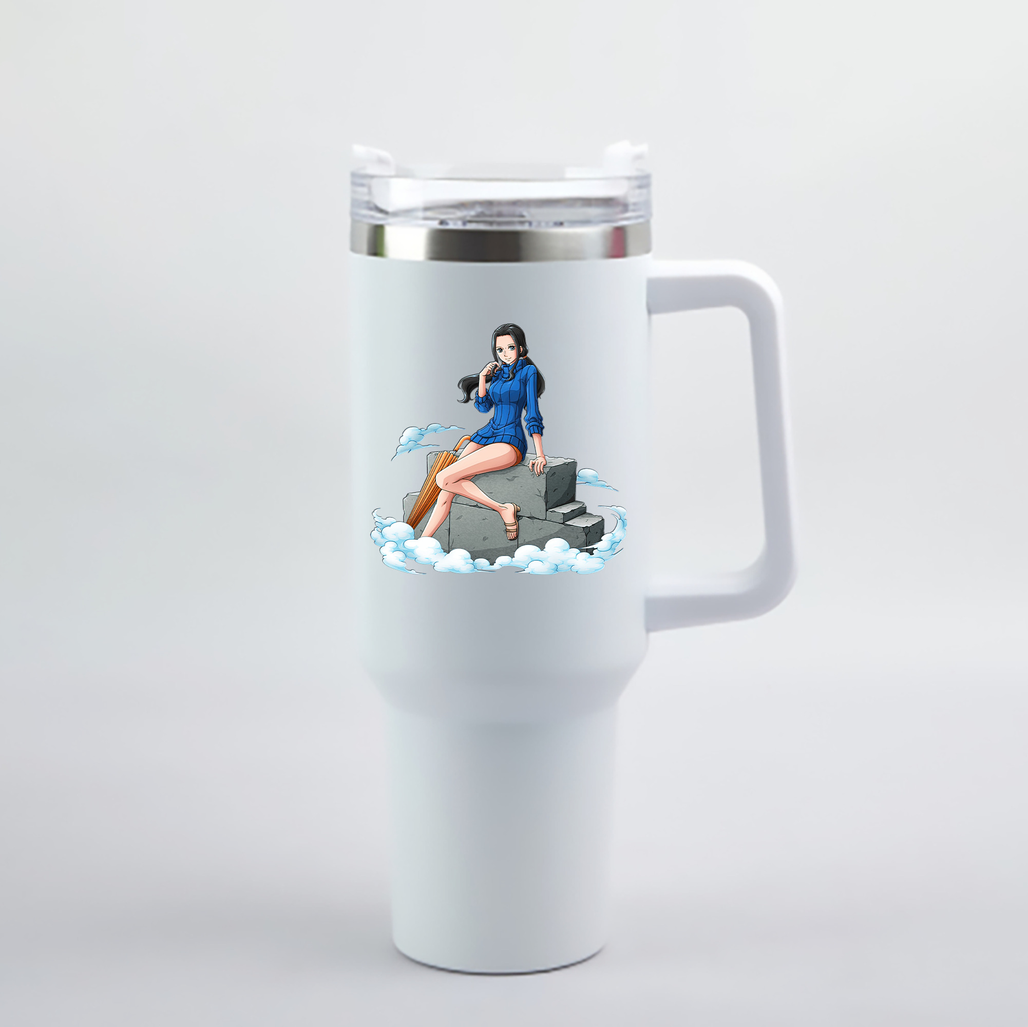 ワンピース ニコ・ロビン ONE PIECE Nico Robin 1200mL車用タンブラー - クリスタルステッカー（プラスチックストロー付き）