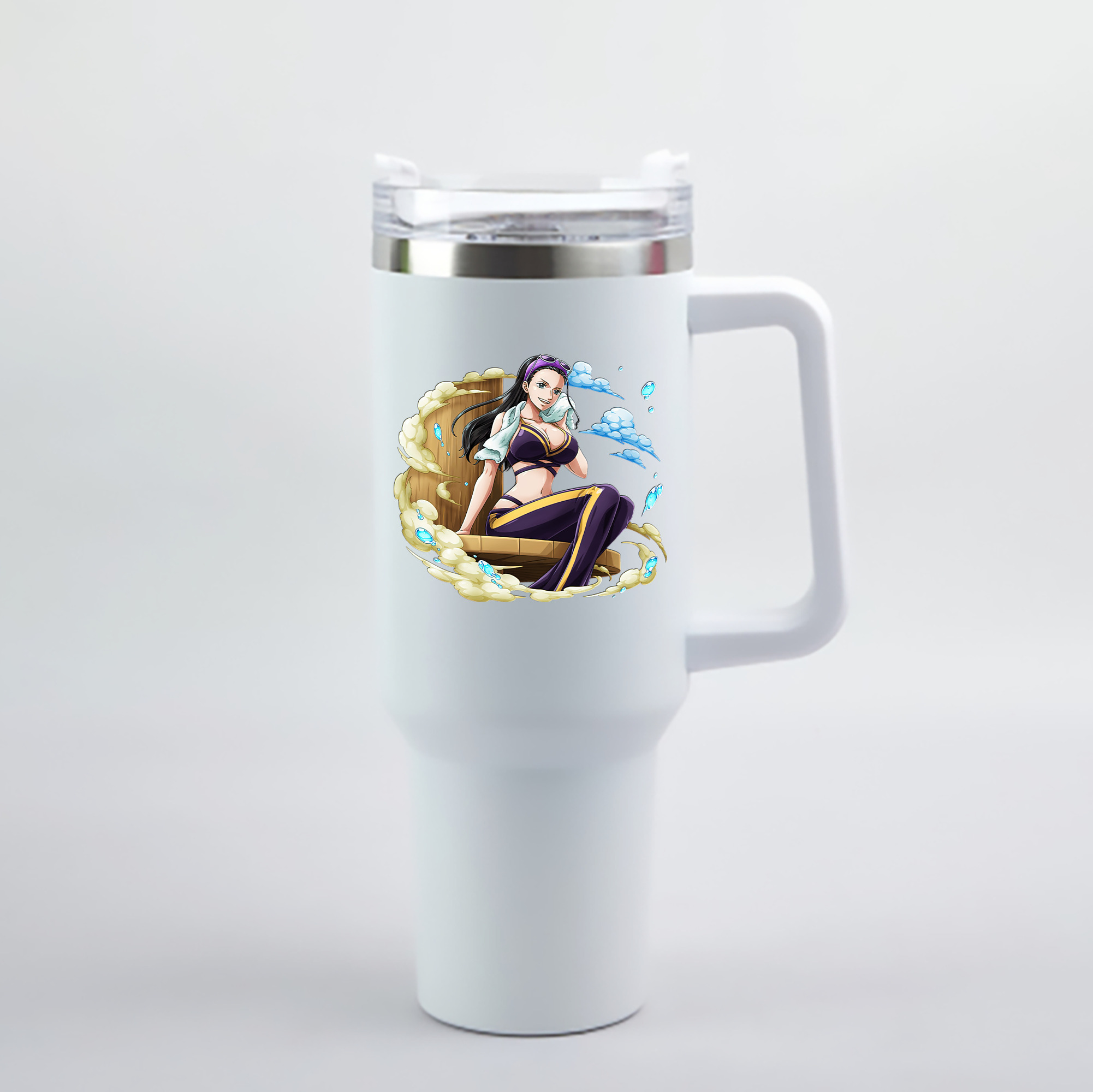ワンピース ニコ・ロビン ONE PIECE Nico Robin 1200mL車用タンブラー - クリスタルステッカー（プラスチックストロー付き）