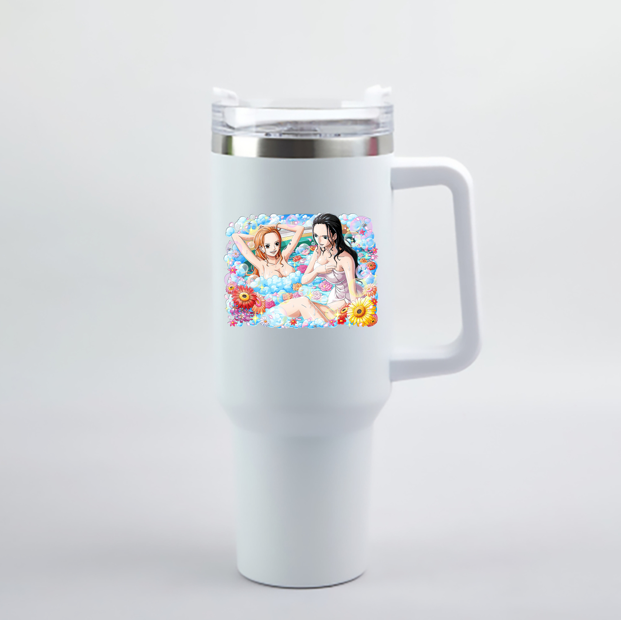 ワンピース ニコ・ロビン ONE PIECE Nico Robin 1200mL車用タンブラー - クリスタルステッカー（プラスチックストロー付き）