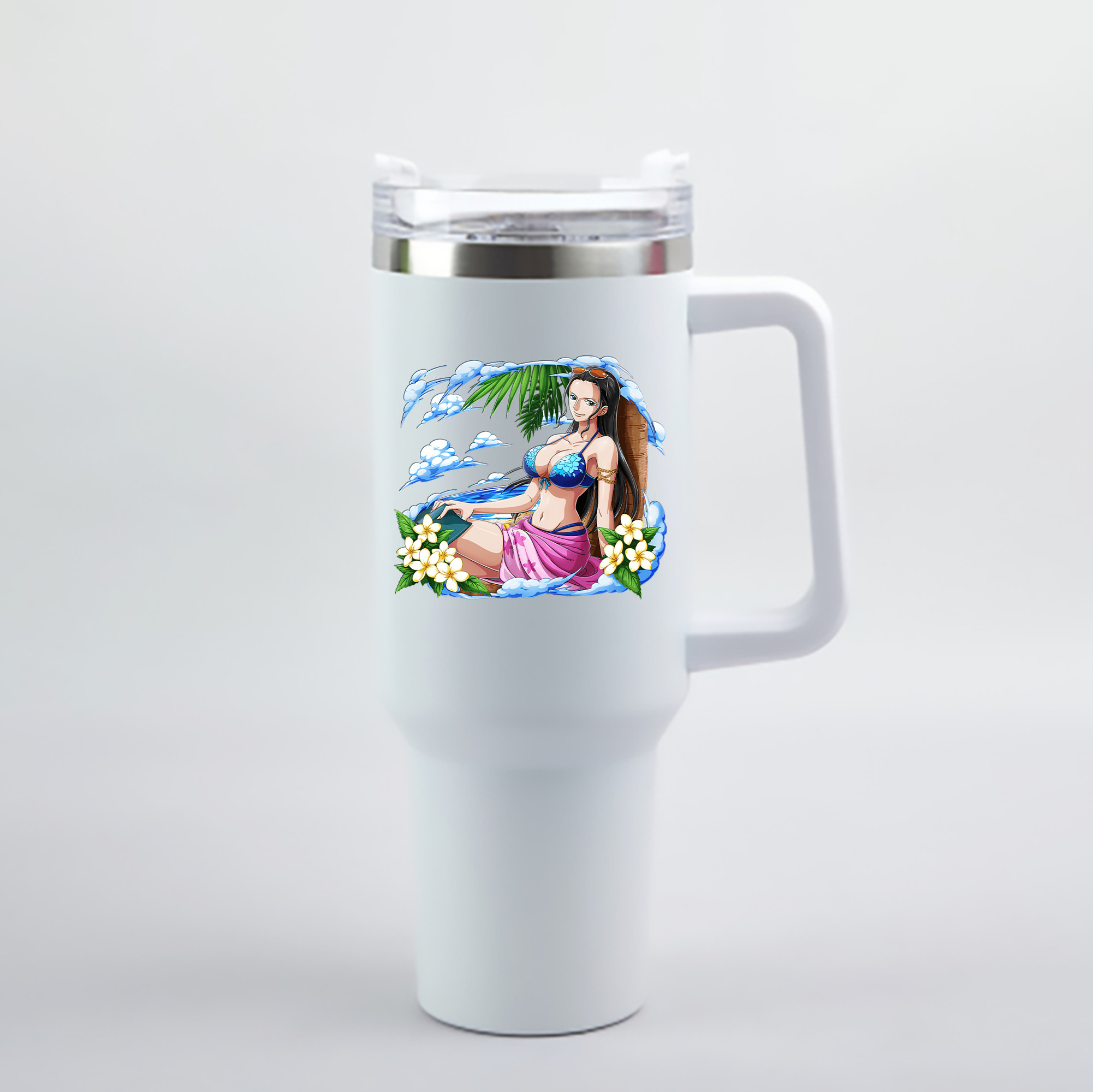 ワンピース ニコ・ロビン ONE PIECE Nico Robin 1200mL車用タンブラー - クリスタルステッカー（プラスチックストロー付き）