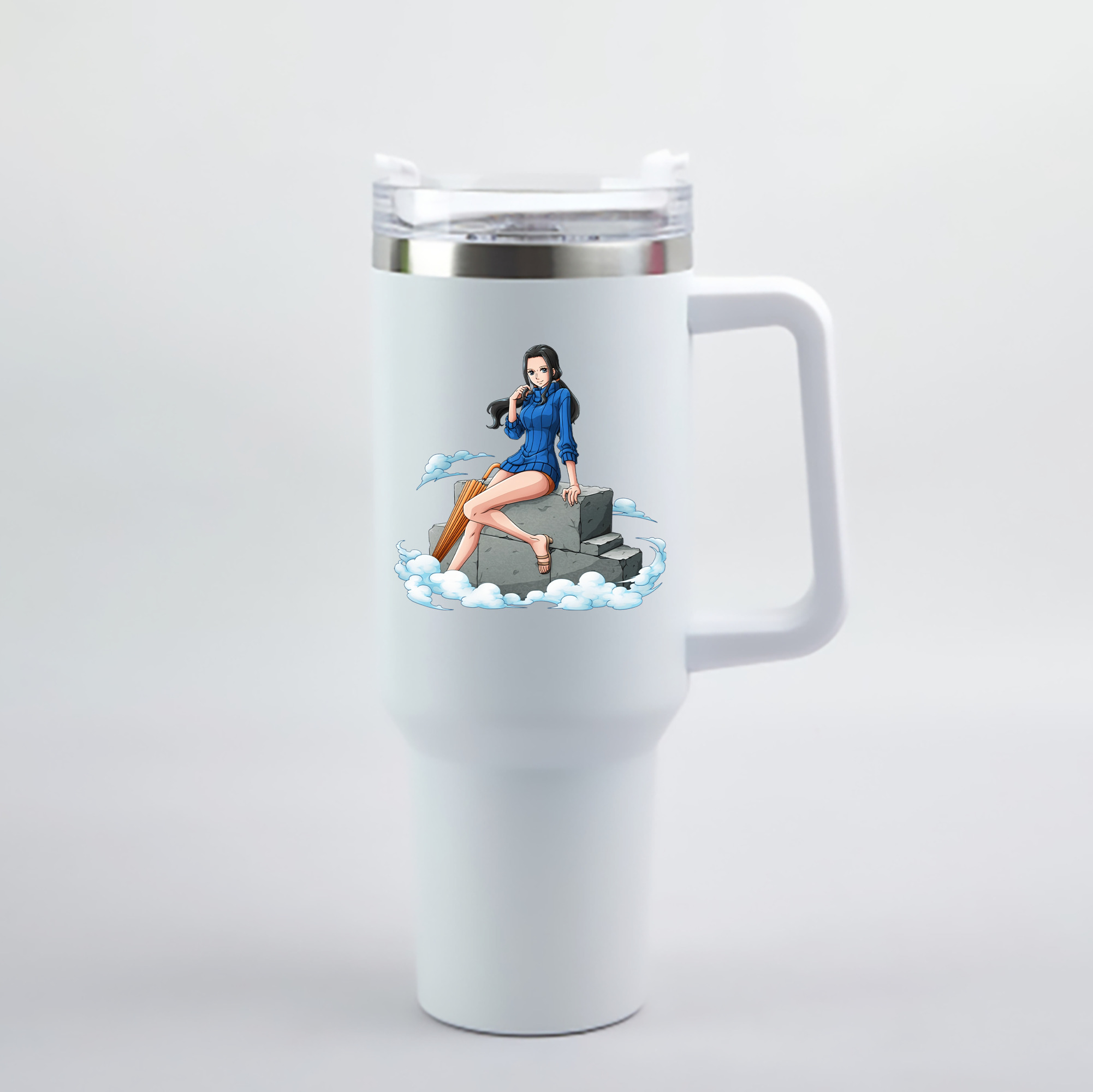 ワンピース ニコ・ロビン ONE PIECE Nico Robin 1200mL車用タンブラー - クリスタルステッカー（プラスチックストロー付き）