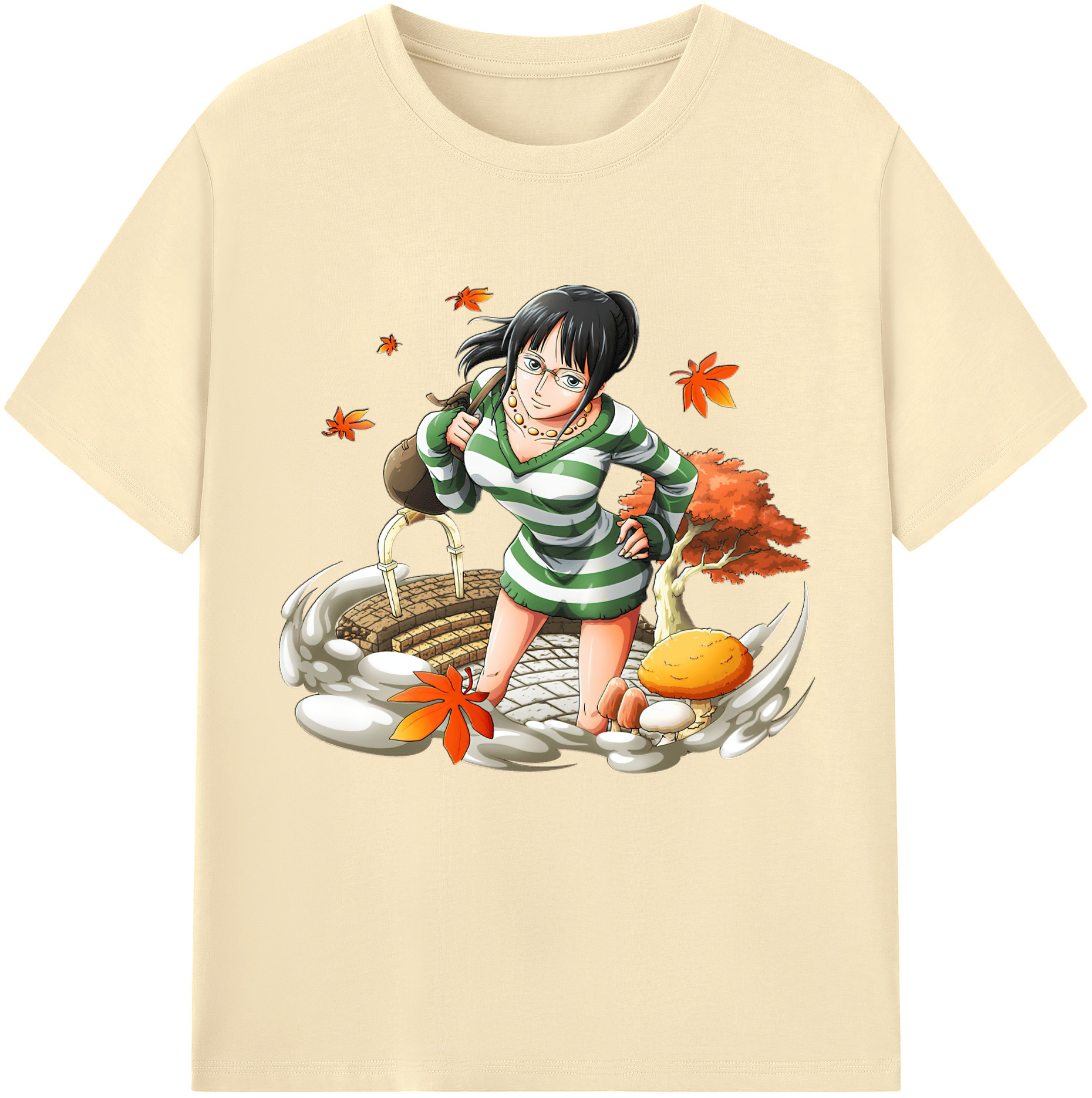 ワンピース ニコ・ロビン ONE PIECE Nico Robin 綿100％半袖Tシャツ（フロントプリント）