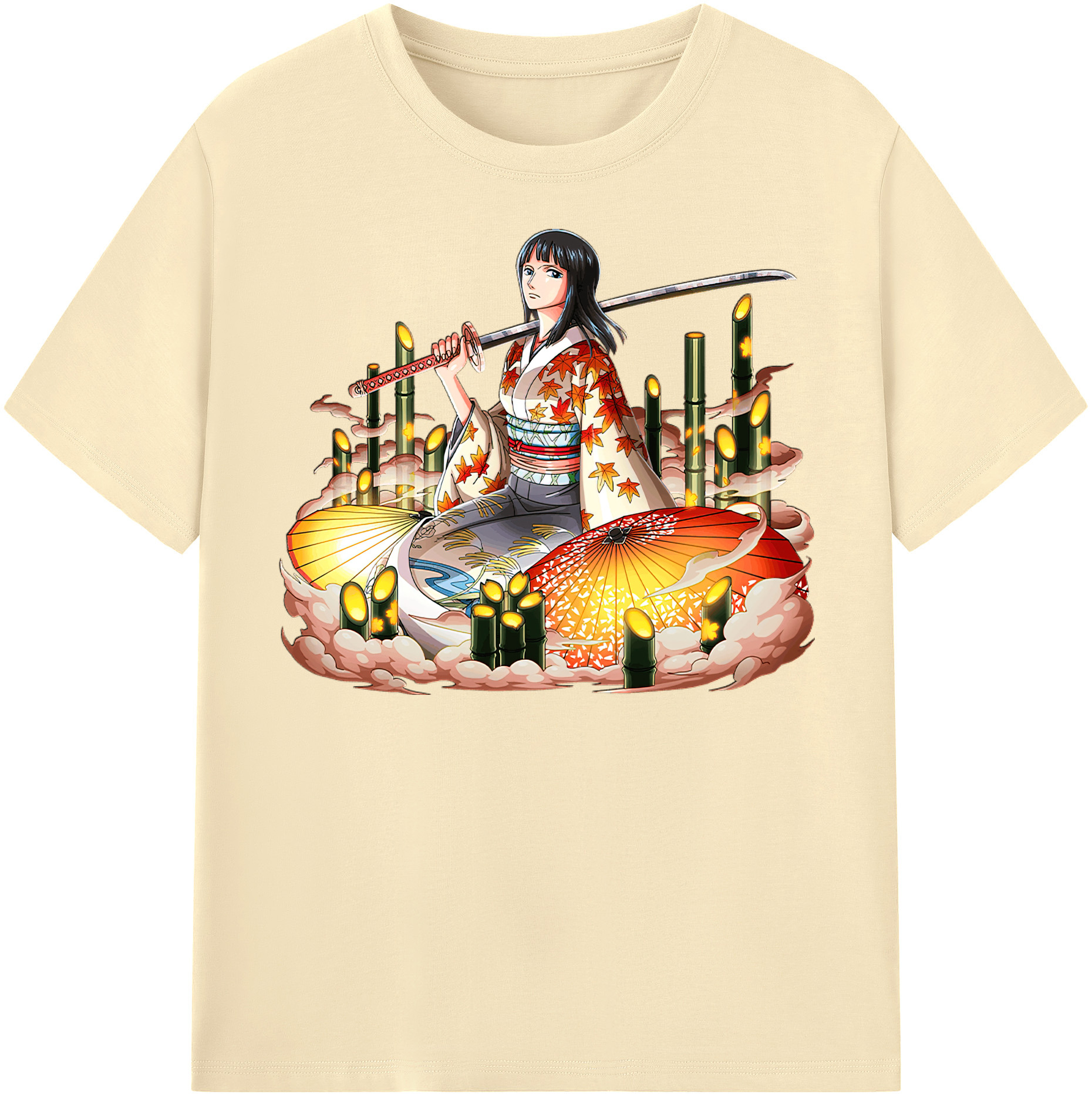 ワンピース ニコ・ロビン ONE PIECE Nico Robin 綿100％半袖Tシャツ（フロントプリント）