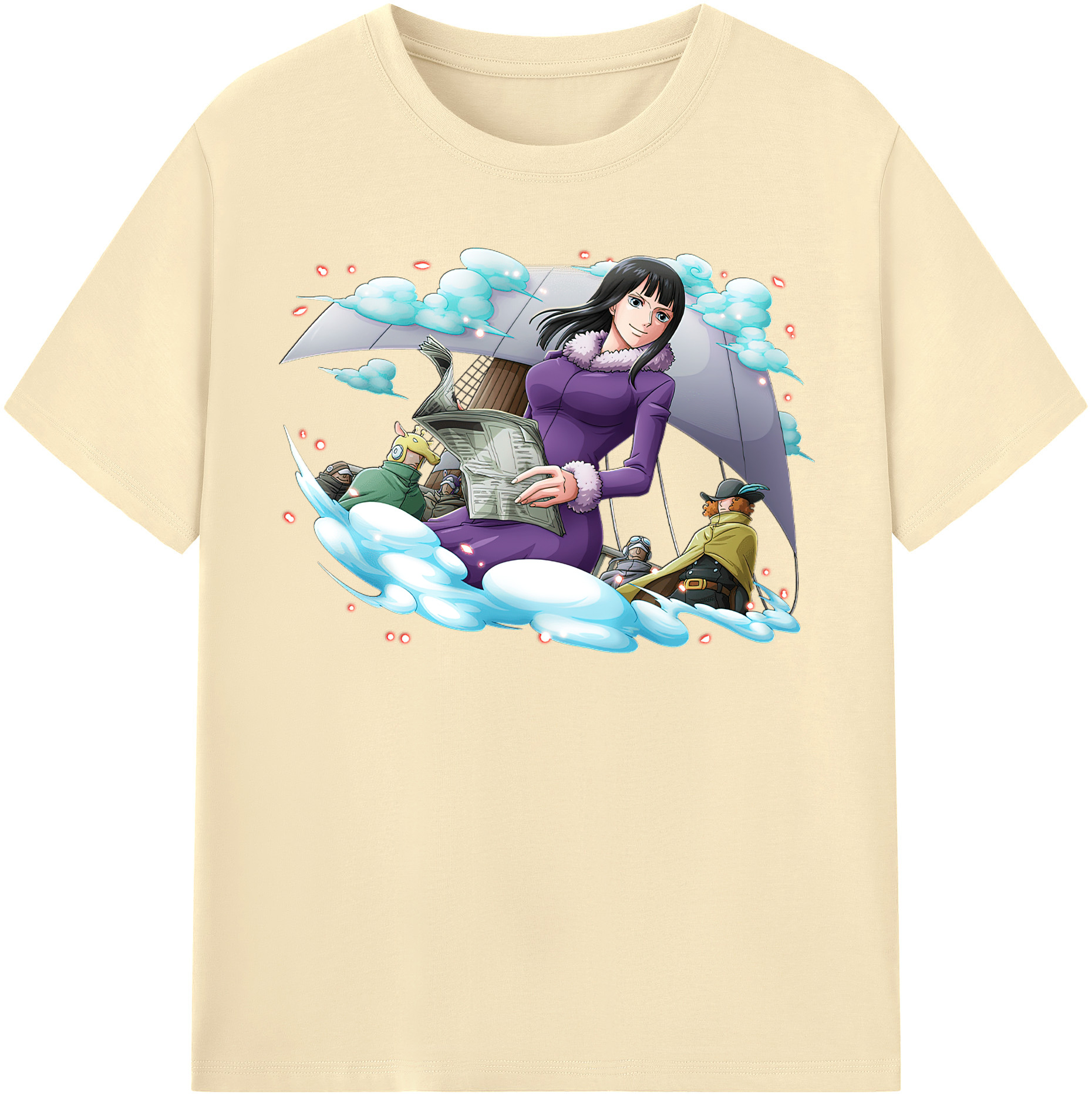 ワンピース ニコ・ロビン ONE PIECE Nico Robin 綿100％半袖Tシャツ（フロントプリント）
