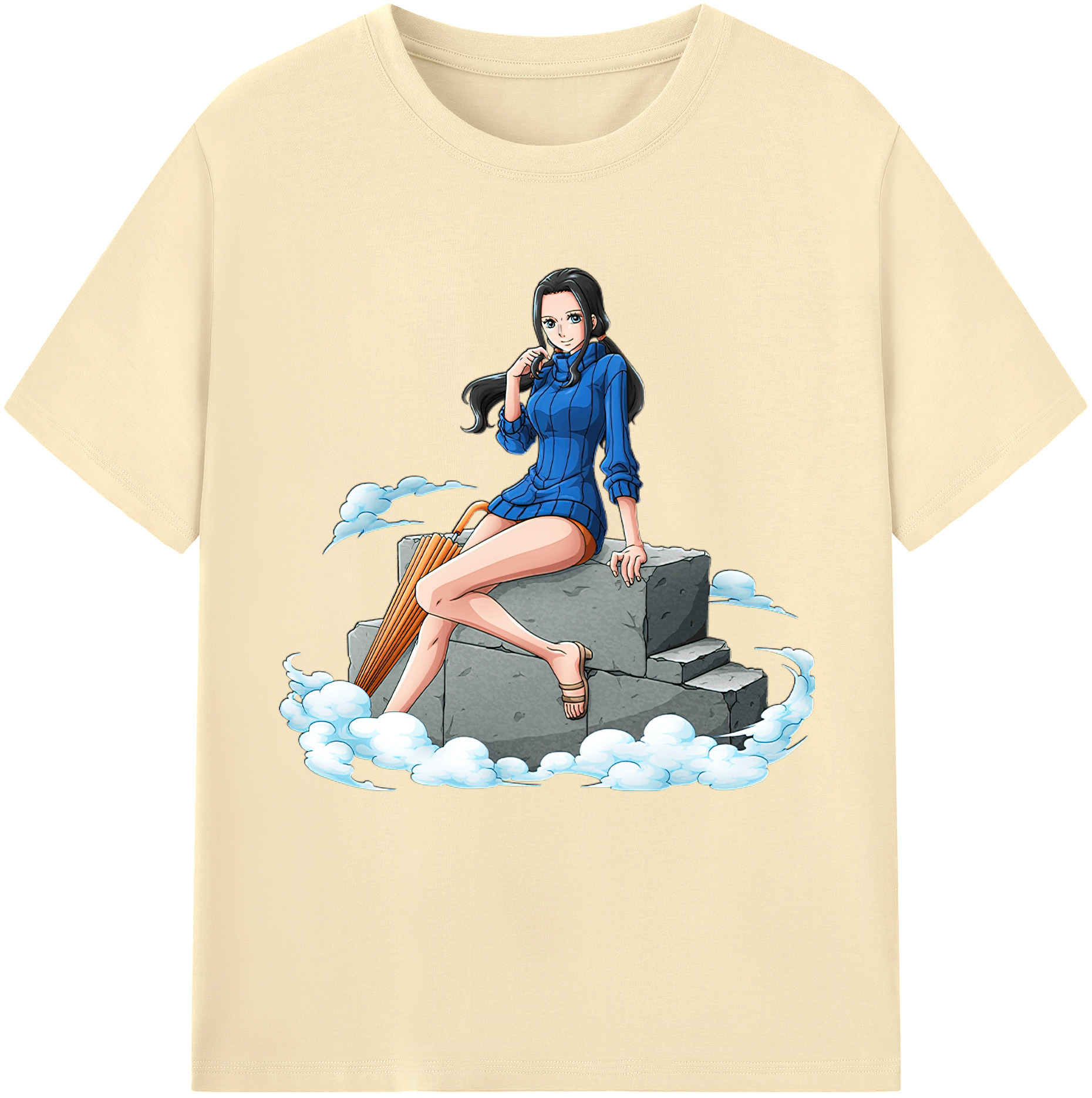 ワンピース ニコ・ロビン ONE PIECE Nico Robin 綿100％半袖Tシャツ（フロントプリント）