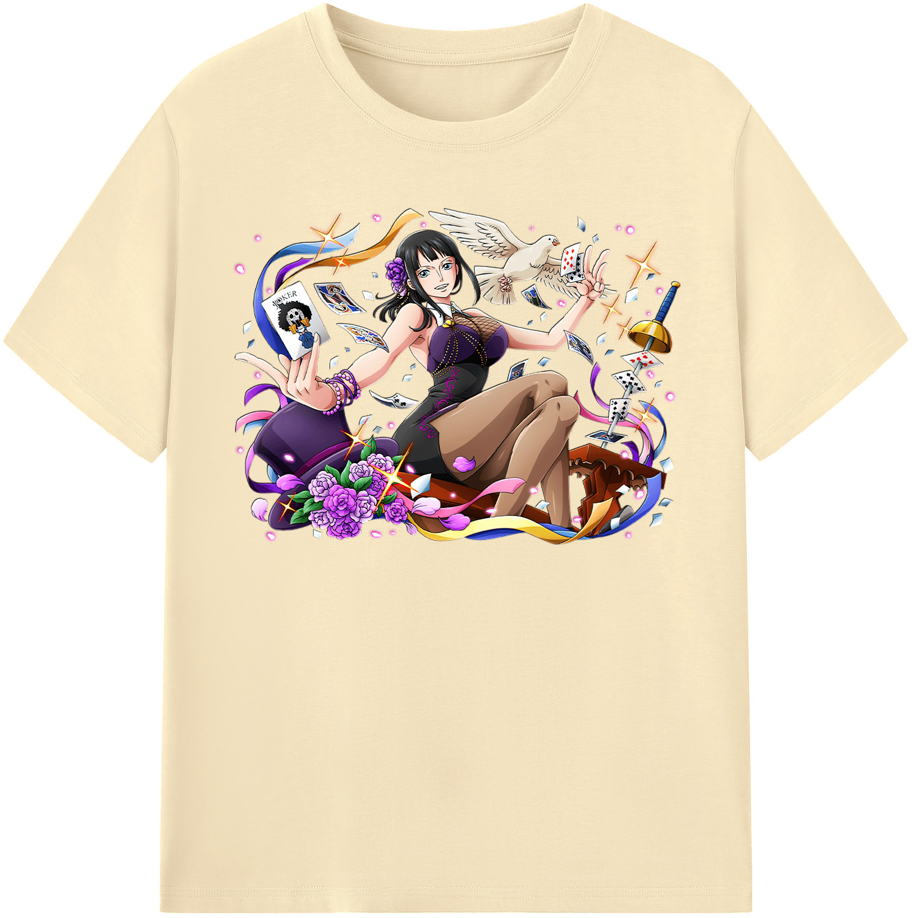 ワンピース ニコ・ロビン ONE PIECE Nico Robin 綿100％半袖Tシャツ（フロントプリント）