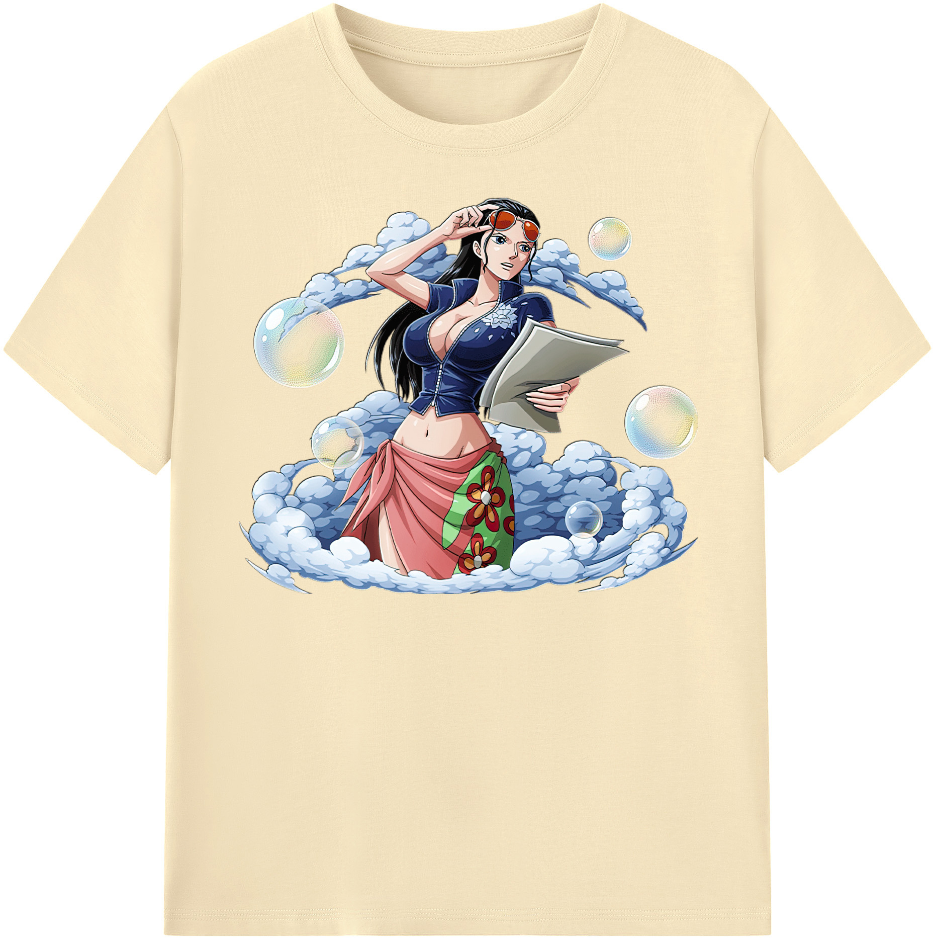 ワンピース ニコ・ロビン ONE PIECE Nico Robin 綿100％半袖Tシャツ（フロントプリント）