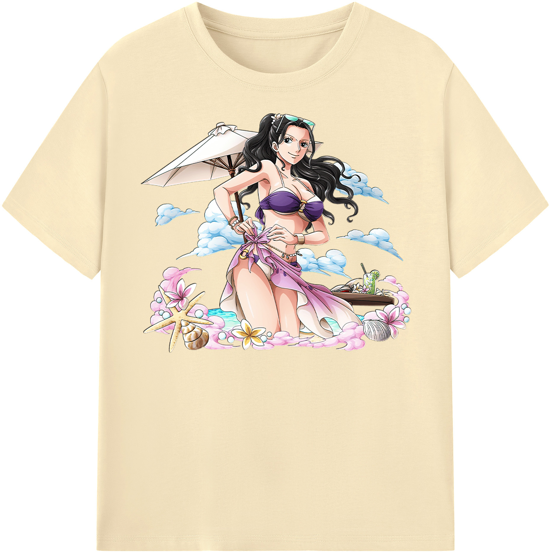 ワンピース ニコ・ロビン ONE PIECE Nico Robin 綿100％半袖Tシャツ（フロントプリント）