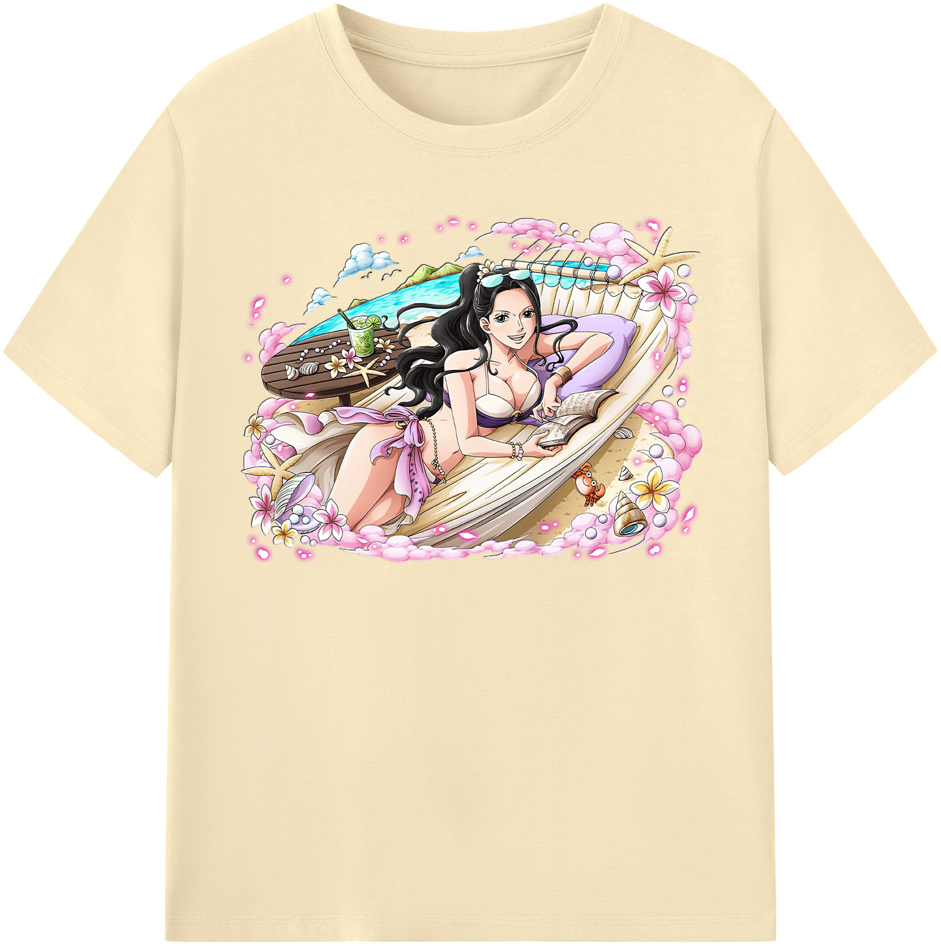 ワンピース ニコ・ロビン ONE PIECE Nico Robin 綿100％半袖Tシャツ（フロントプリント）