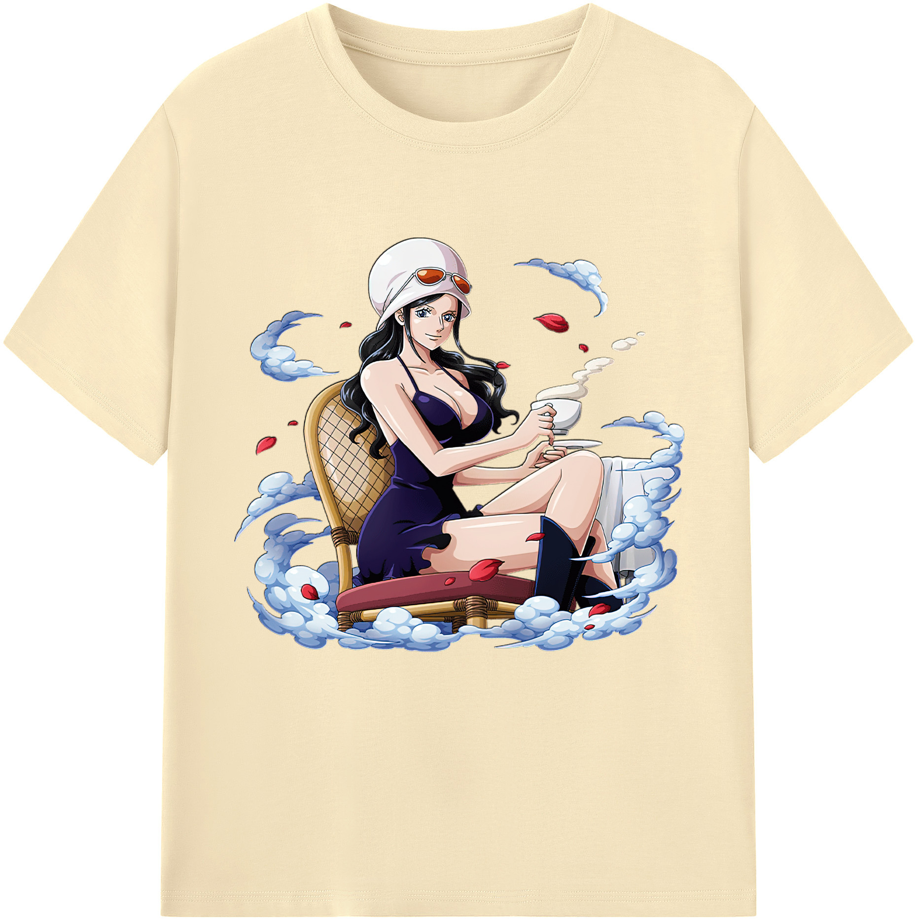 ワンピース ニコ・ロビン ONE PIECE Nico Robin 綿100％半袖Tシャツ（フロントプリント）
