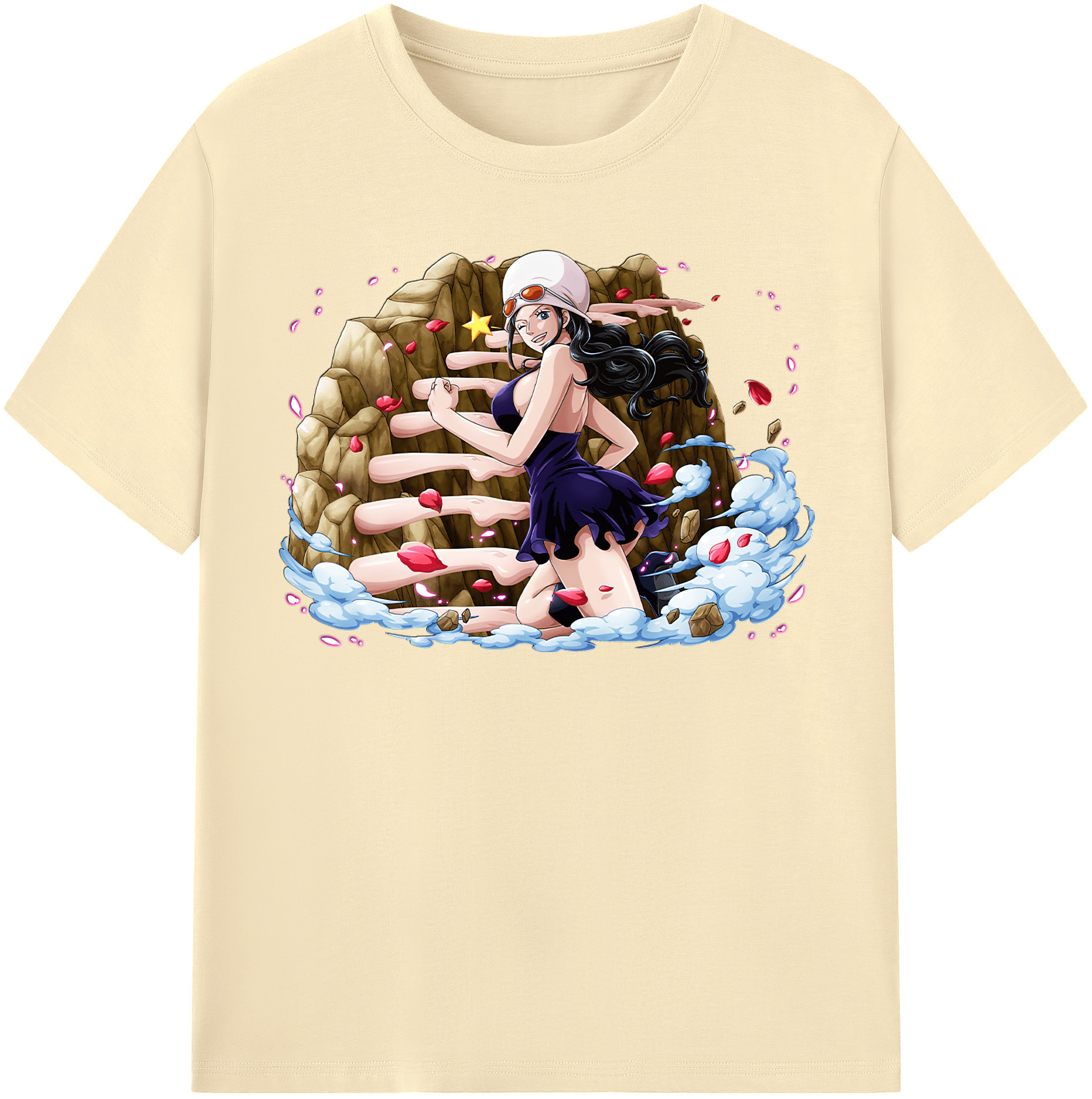ワンピース ニコ・ロビン ONE PIECE Nico Robin 綿100％半袖Tシャツ（フロントプリント）