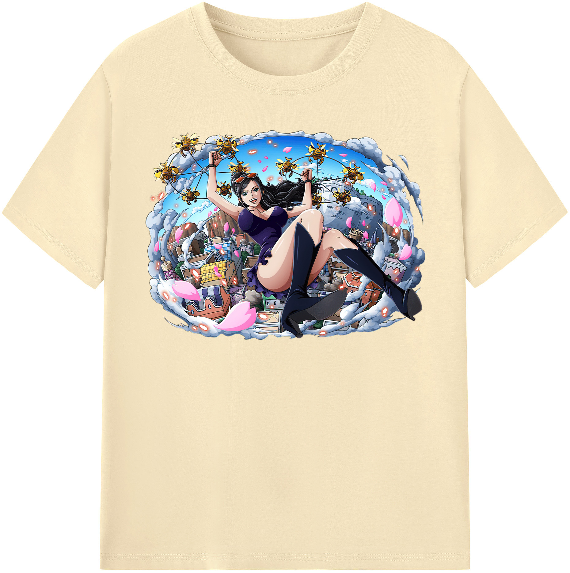 ワンピース ニコ・ロビン ONE PIECE Nico Robin 綿100％半袖Tシャツ（フロントプリント）