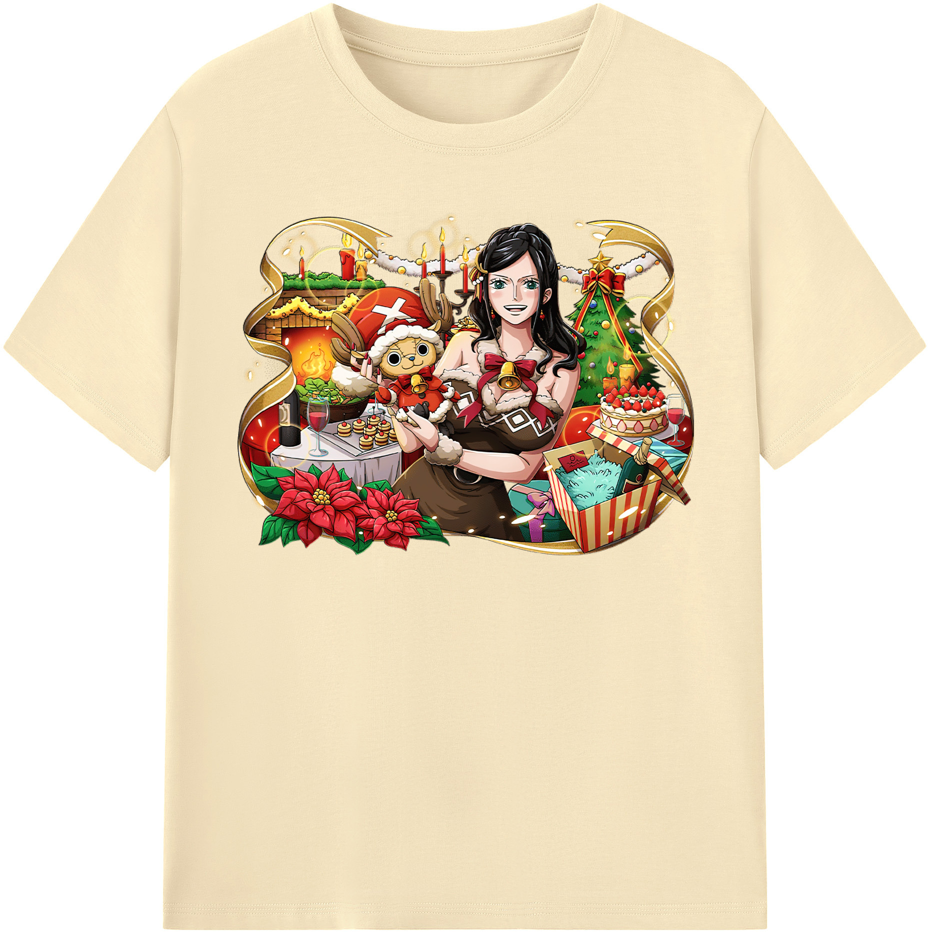 ワンピース ニコ・ロビン ONE PIECE Nico Robin 綿100％半袖Tシャツ（フロントプリント）