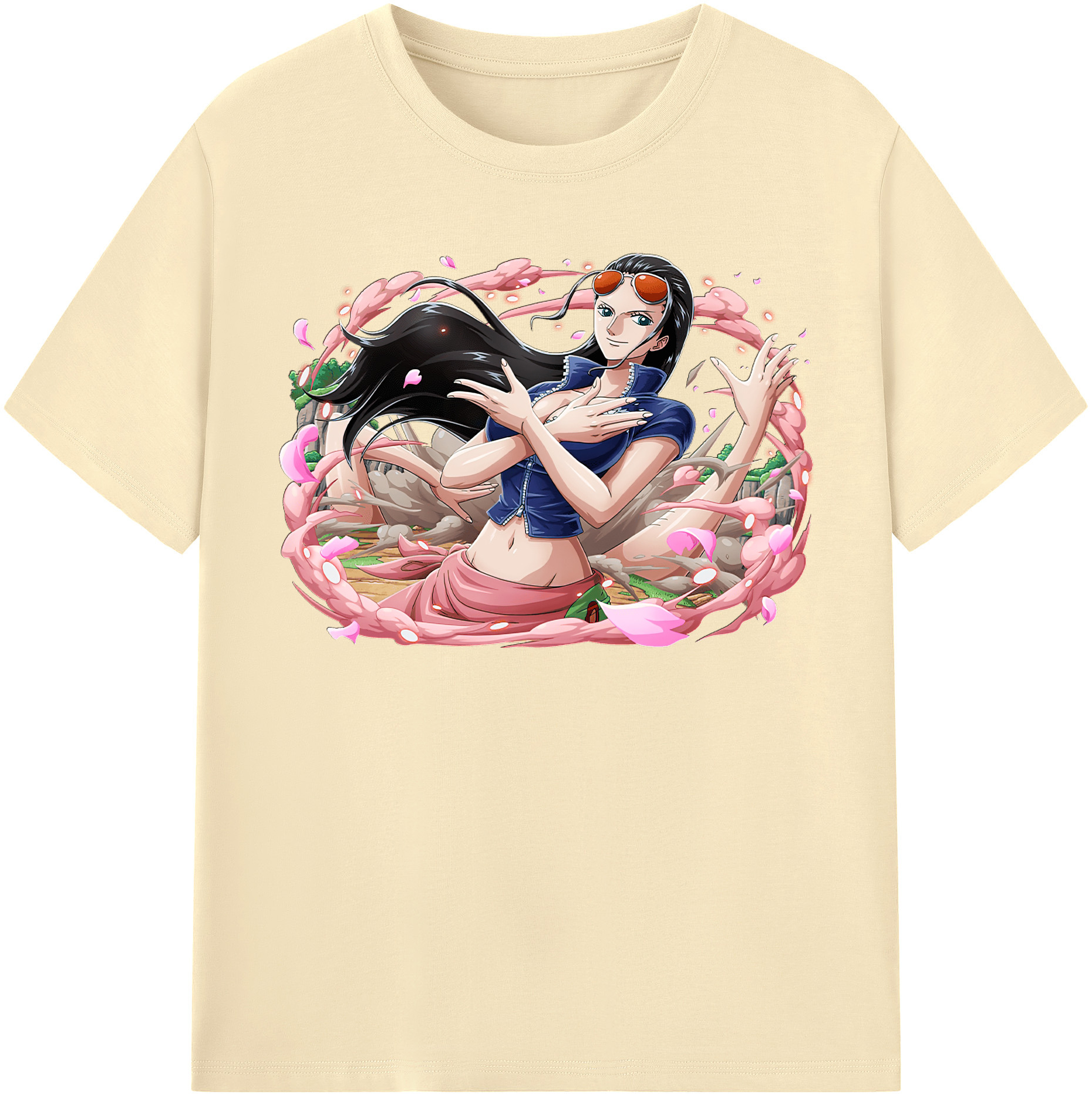 ワンピース ニコ・ロビン ONE PIECE Nico Robin 綿100％半袖Tシャツ（フロントプリント）