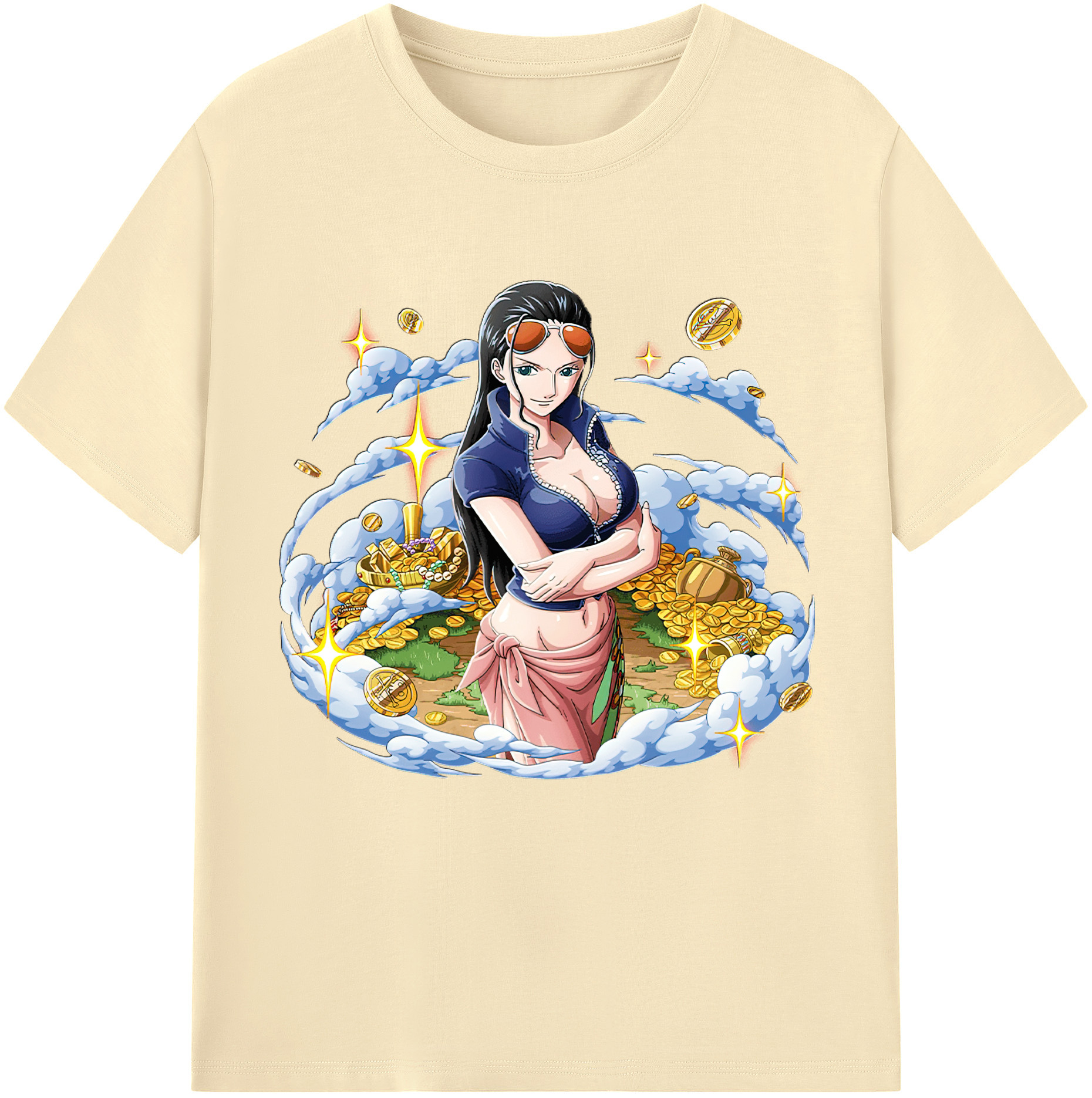 ワンピース ニコ・ロビン ONE PIECE Nico Robin 綿100％半袖Tシャツ（フロントプリント）