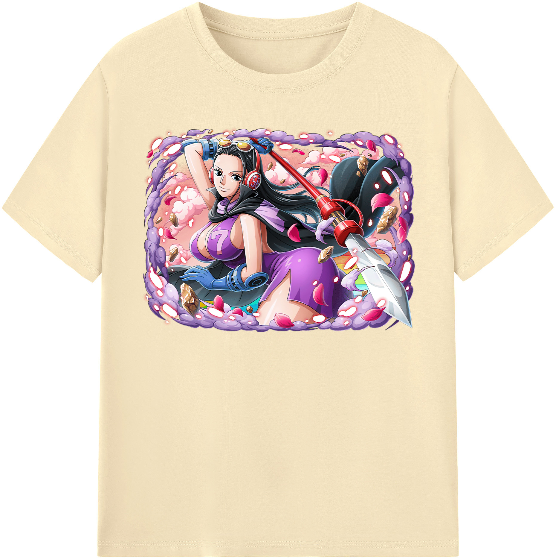 ワンピース ニコ・ロビン ONE PIECE Nico Robin 綿100％半袖Tシャツ（フロントプリント）