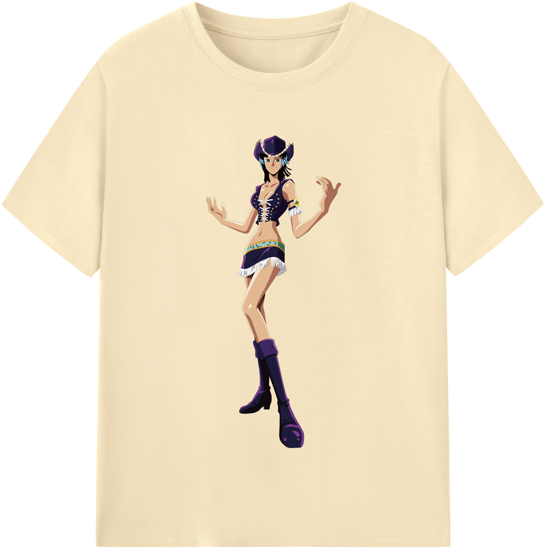 ワンピース ニコ・ロビン ONE PIECE Nico Robin 綿100％半袖Tシャツ（フロントプリント）