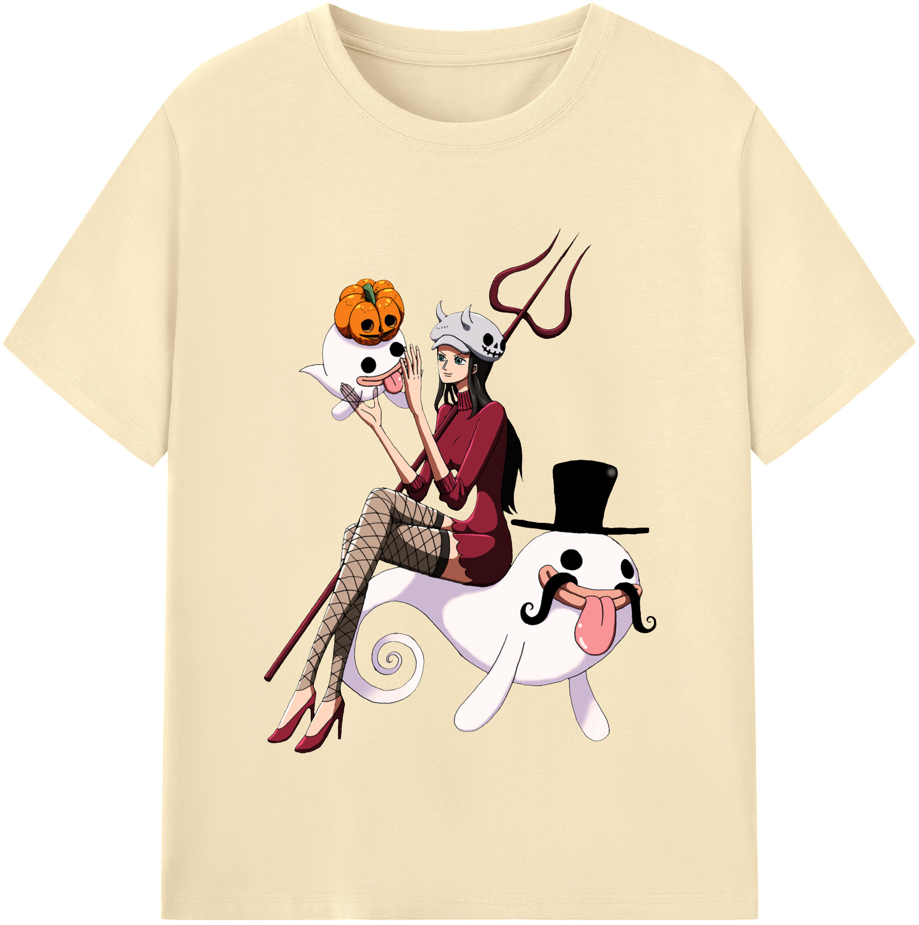 ワンピース ニコ・ロビン ONE PIECE Nico Robin 綿100％半袖Tシャツ（フロントプリント）