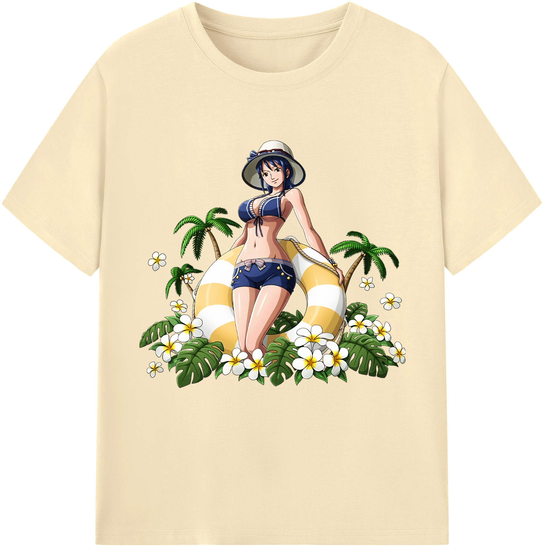 ワンピース ニコ・ロビン ONE PIECE Nico Robin 綿100％半袖Tシャツ（フロントプリント）