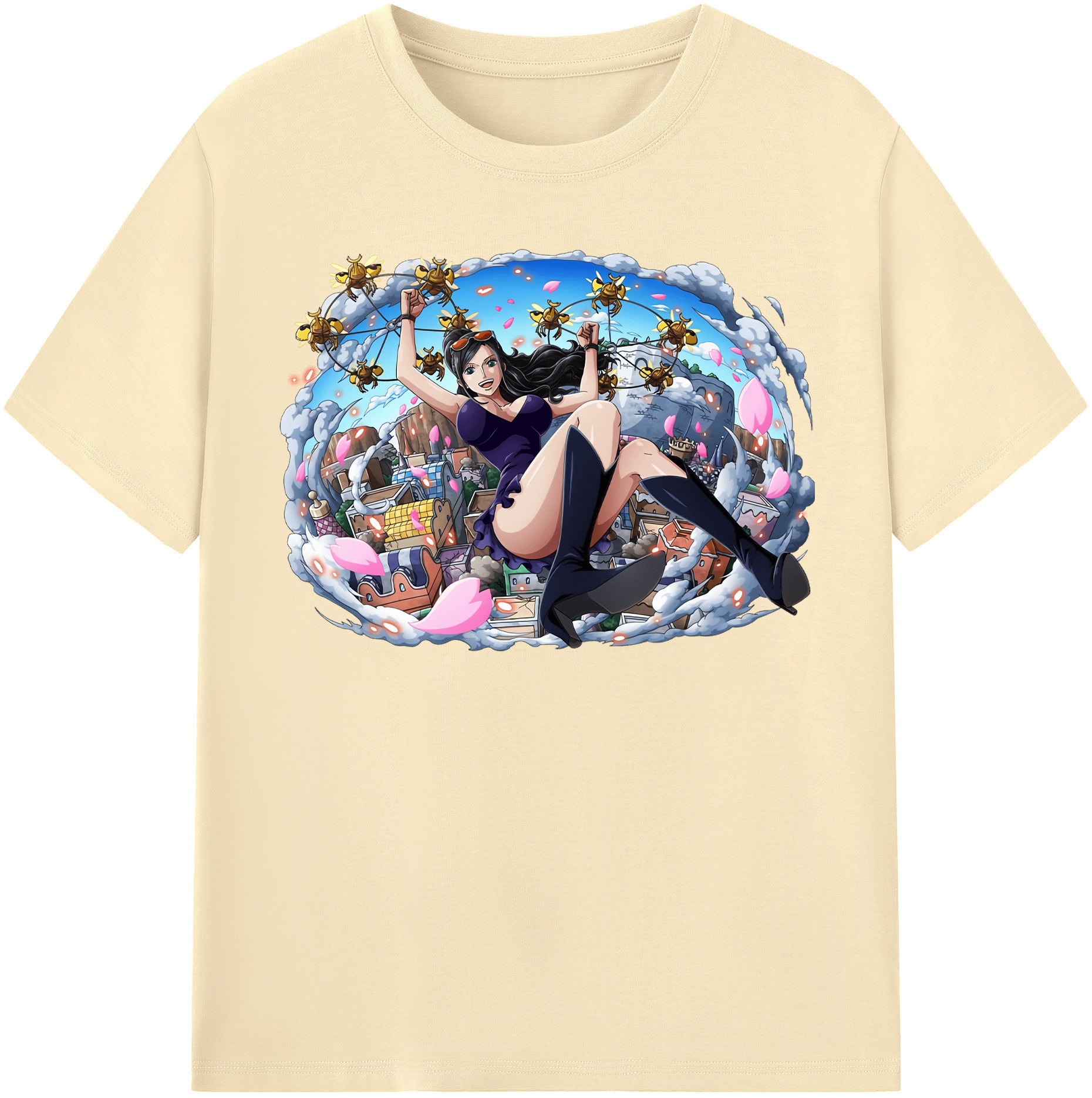 ワンピース ニコ・ロビン ONE PIECE Nico Robin 綿100％半袖Tシャツ（フロントプリント）