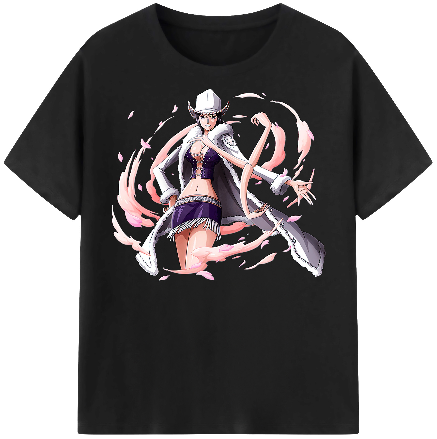 ワンピース ニコ・ロビン ONE PIECE Nico Robin 綿100％半袖Tシャツ（フロントプリント）