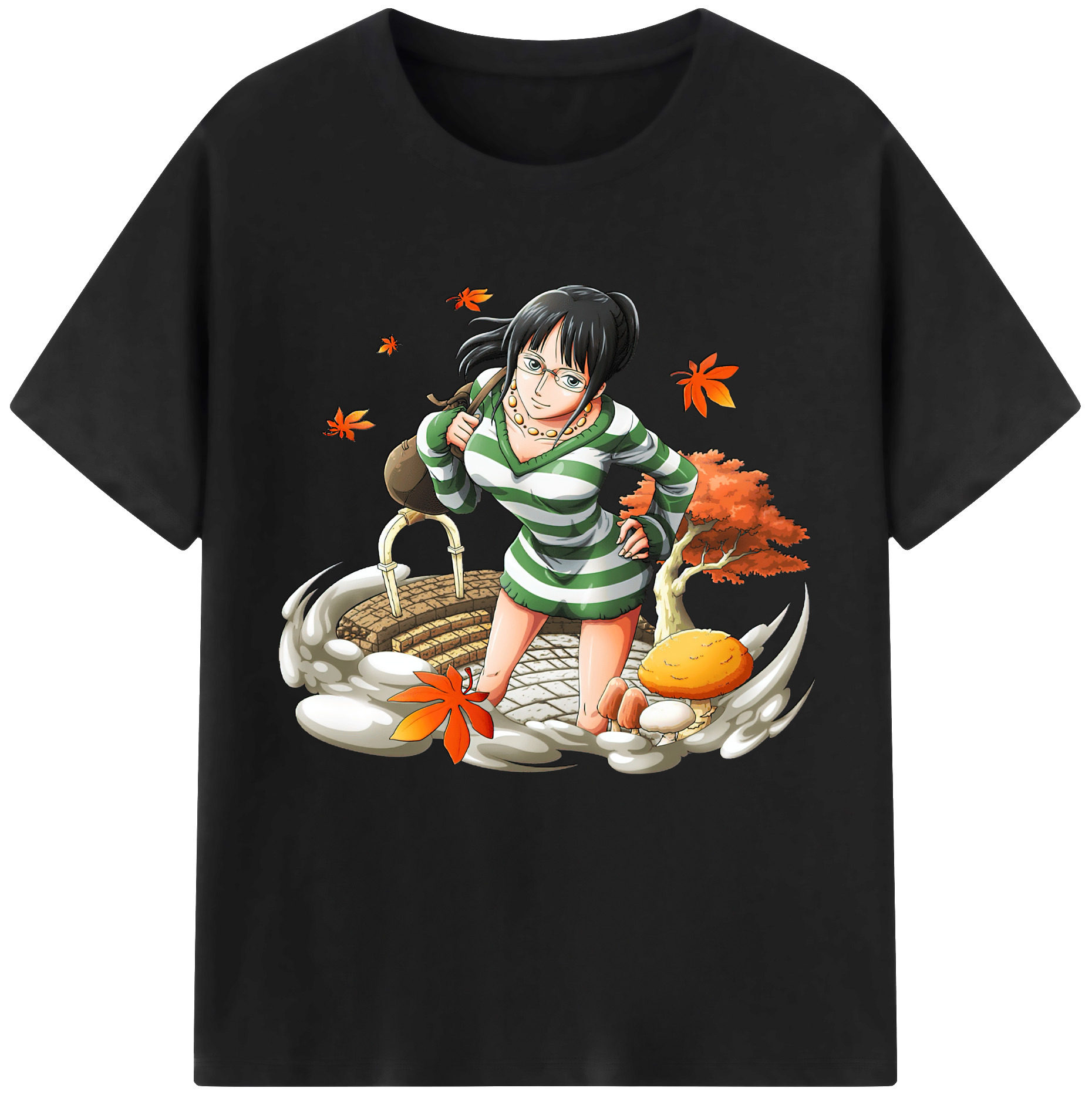 ワンピース ニコ・ロビン ONE PIECE Nico Robin 綿100％半袖Tシャツ（フロントプリント）