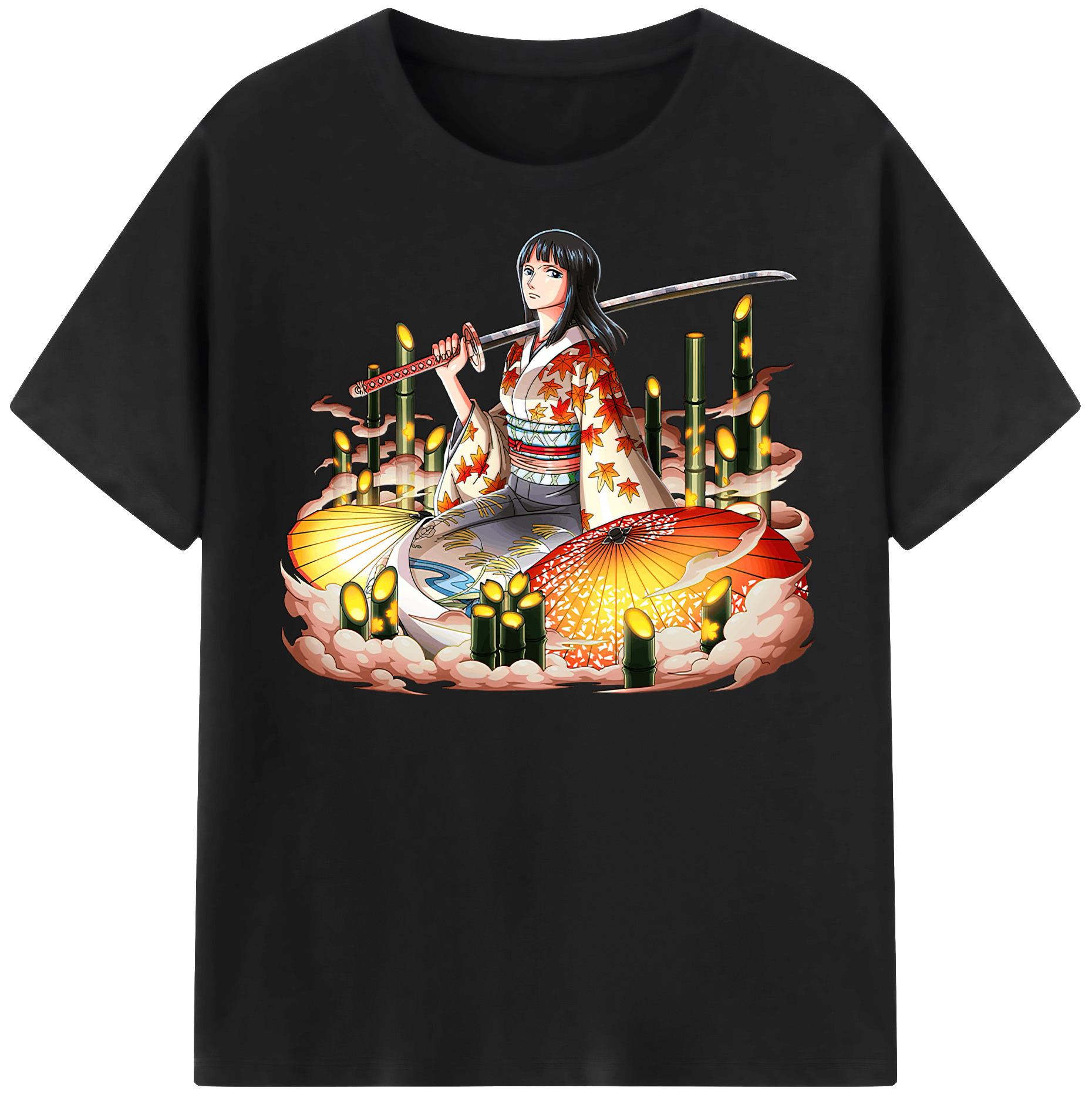 ワンピース ニコ・ロビン ONE PIECE Nico Robin 綿100％半袖Tシャツ（フロントプリント）
