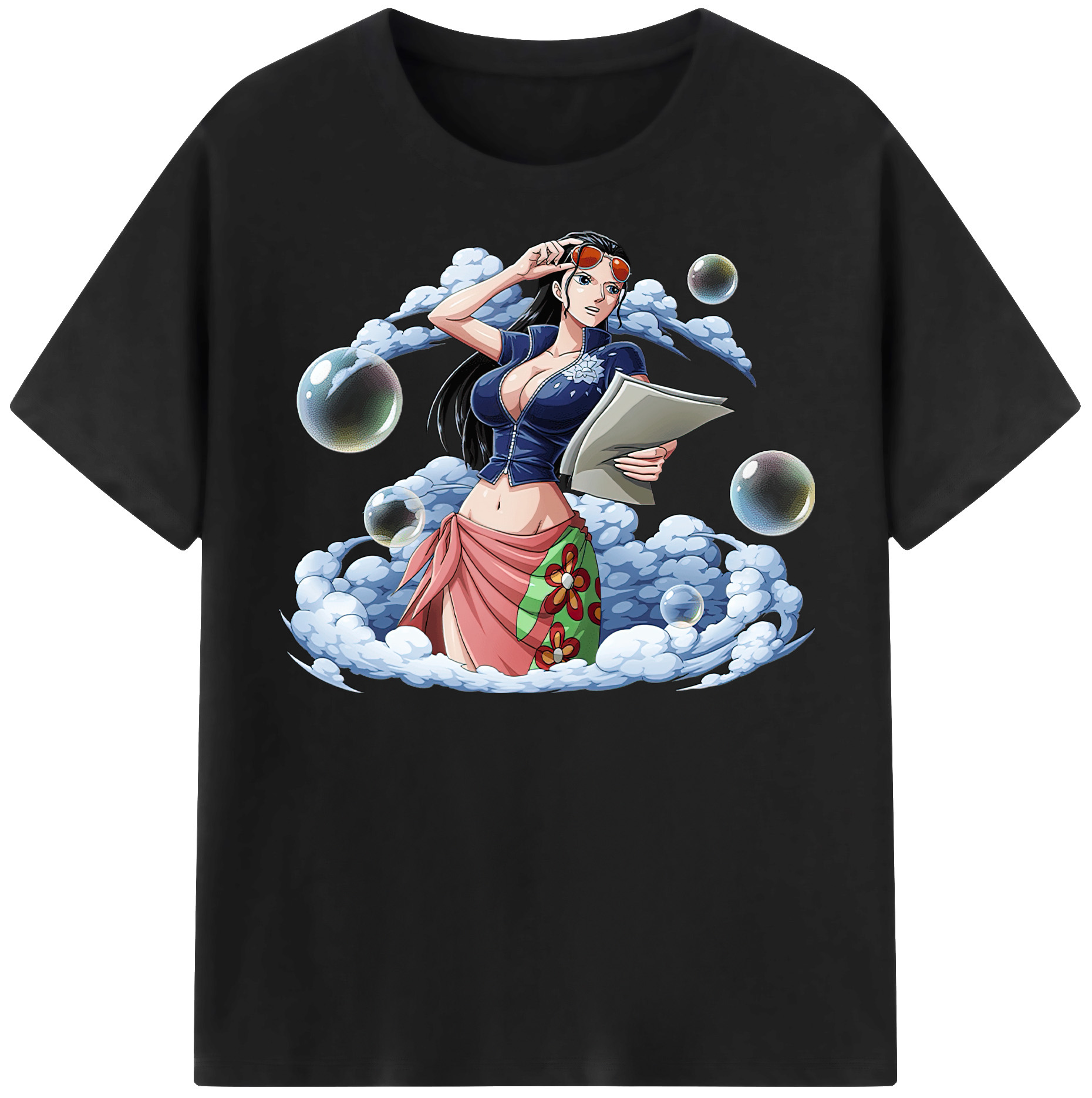 ワンピース ニコ・ロビン ONE PIECE Nico Robin 綿100％半袖Tシャツ（フロントプリント）