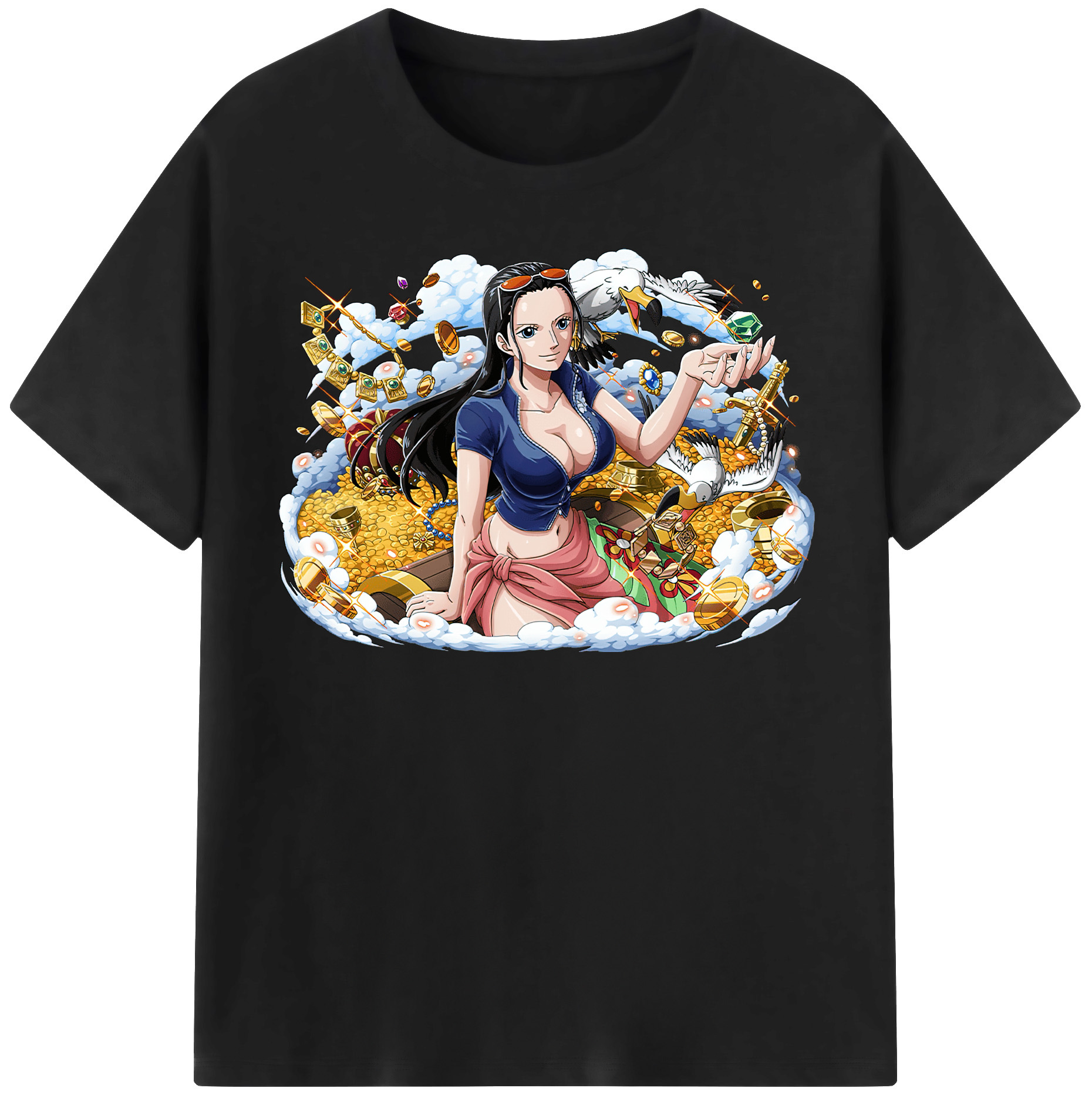 ワンピース ニコ・ロビン ONE PIECE Nico Robin 綿100％半袖Tシャツ（フロントプリント）