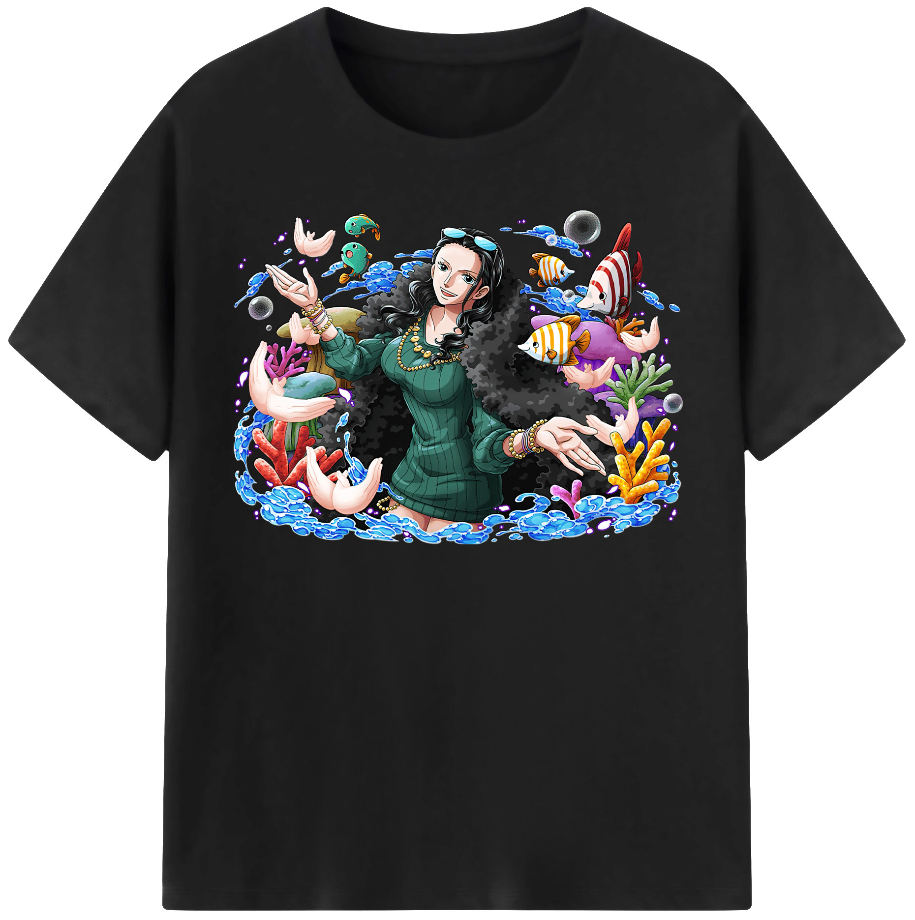 ワンピース ニコ・ロビン ONE PIECE Nico Robin 綿100％半袖Tシャツ（フロントプリント）