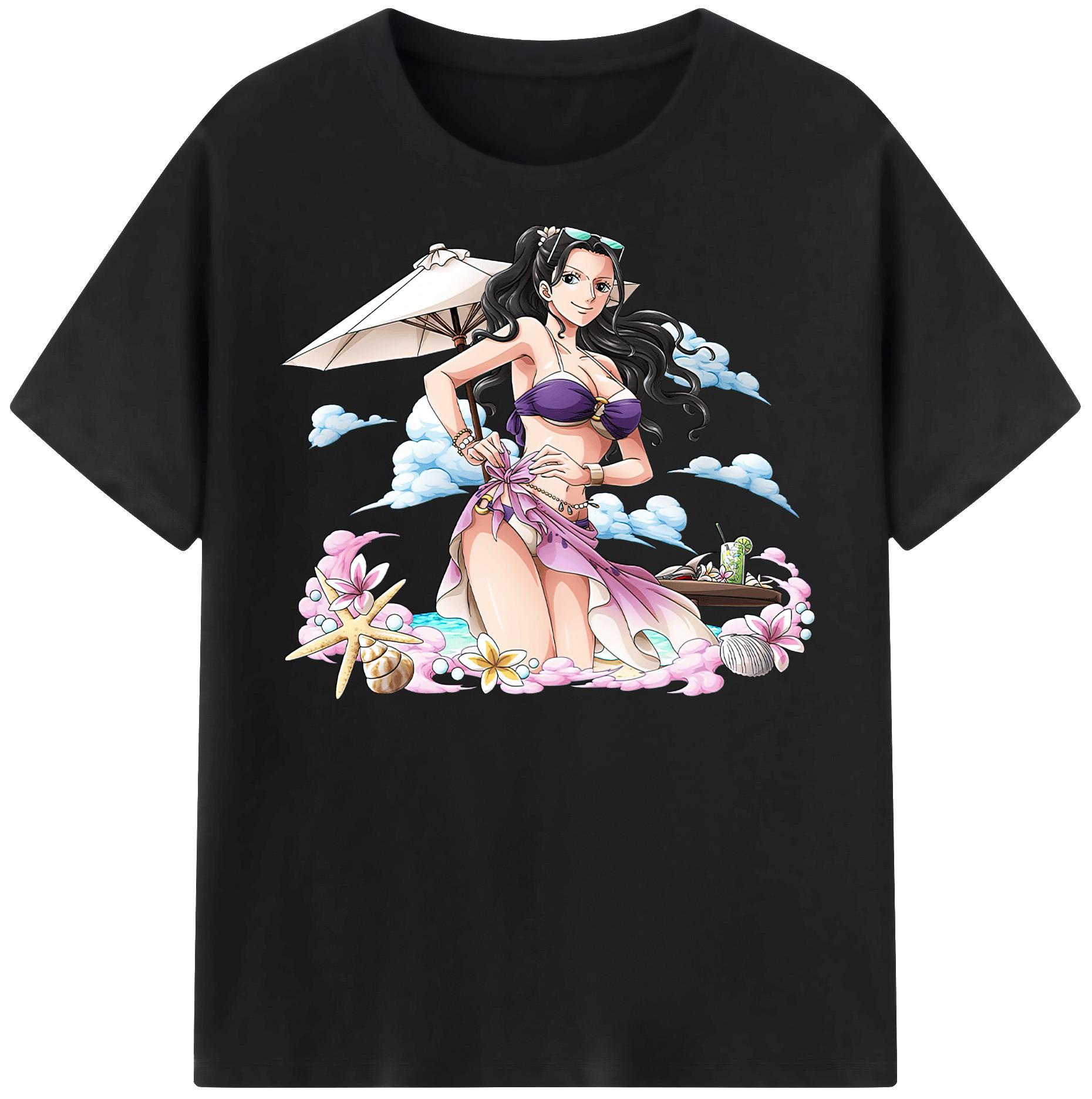 ワンピース ニコ・ロビン ONE PIECE Nico Robin 綿100％半袖Tシャツ（フロントプリント）