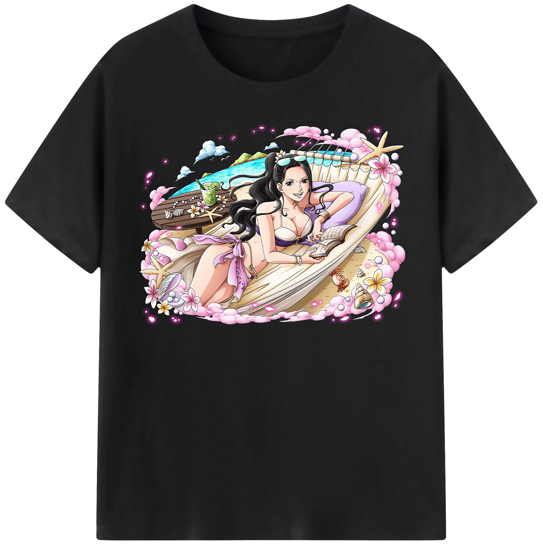 ワンピース ニコ・ロビン ONE PIECE Nico Robin 綿100％半袖Tシャツ（フロントプリント）