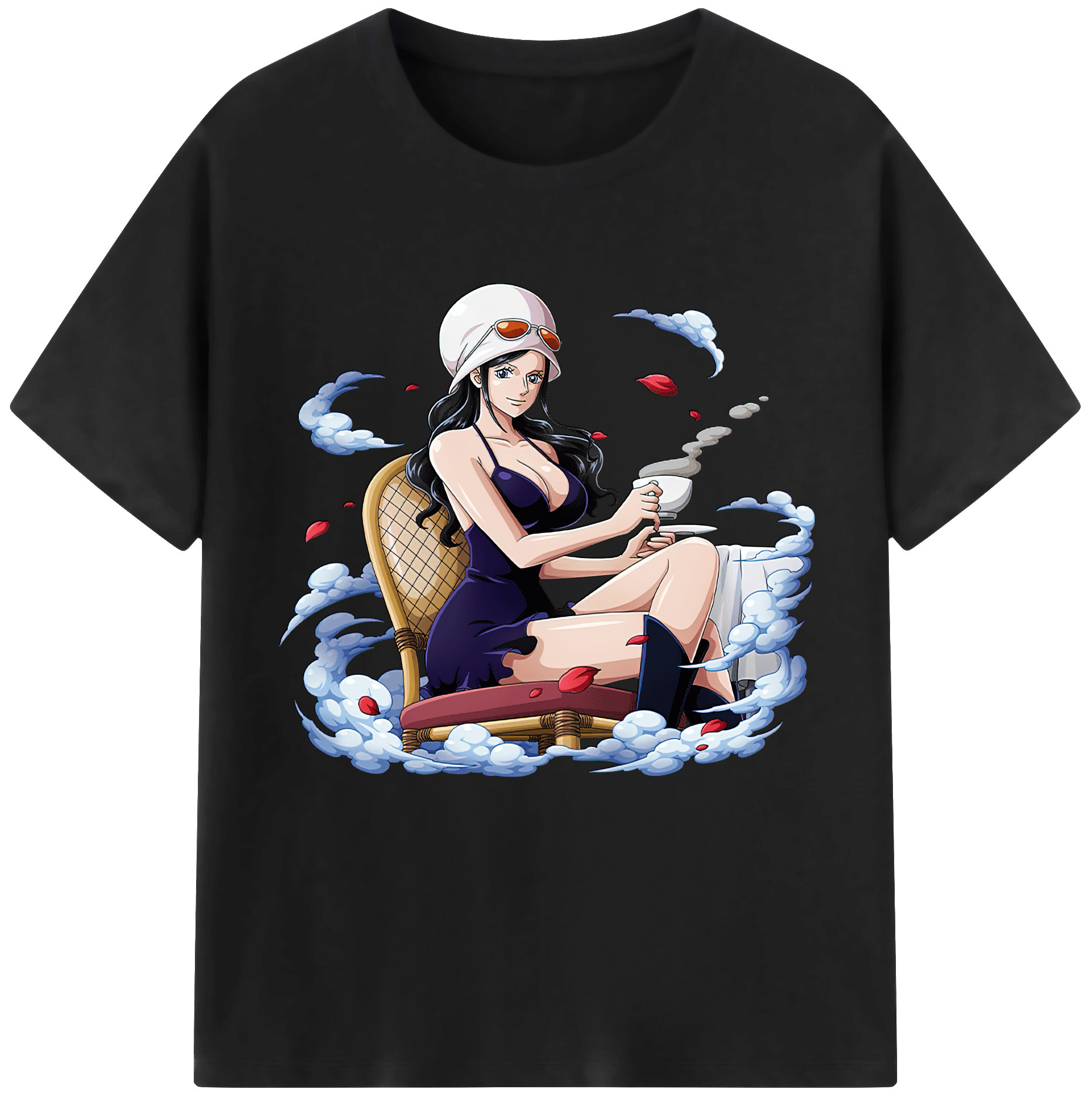 ワンピース ニコ・ロビン ONE PIECE Nico Robin 綿100％半袖Tシャツ（フロントプリント）