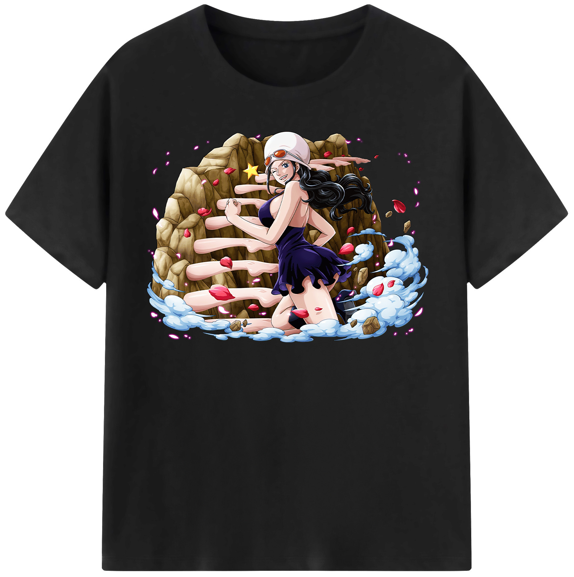 ワンピース ニコ・ロビン ONE PIECE Nico Robin 綿100％半袖Tシャツ（フロントプリント）