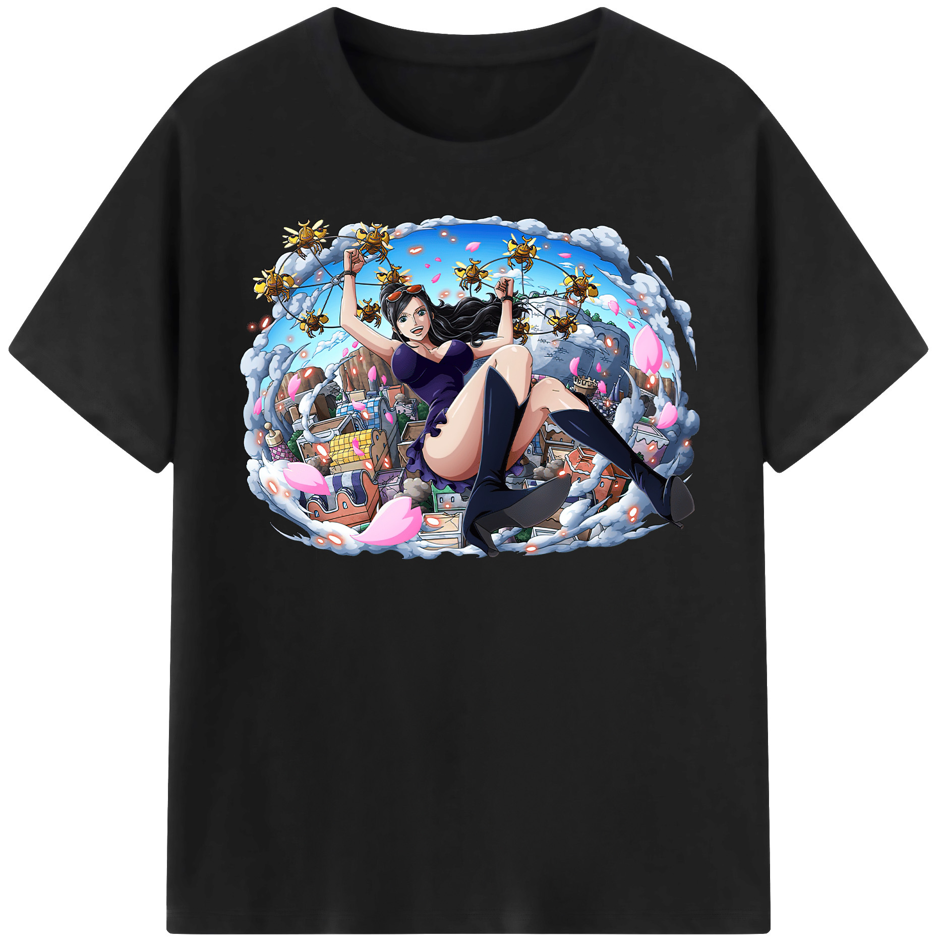 ワンピース ニコ・ロビン ONE PIECE Nico Robin 綿100％半袖Tシャツ（フロントプリント）