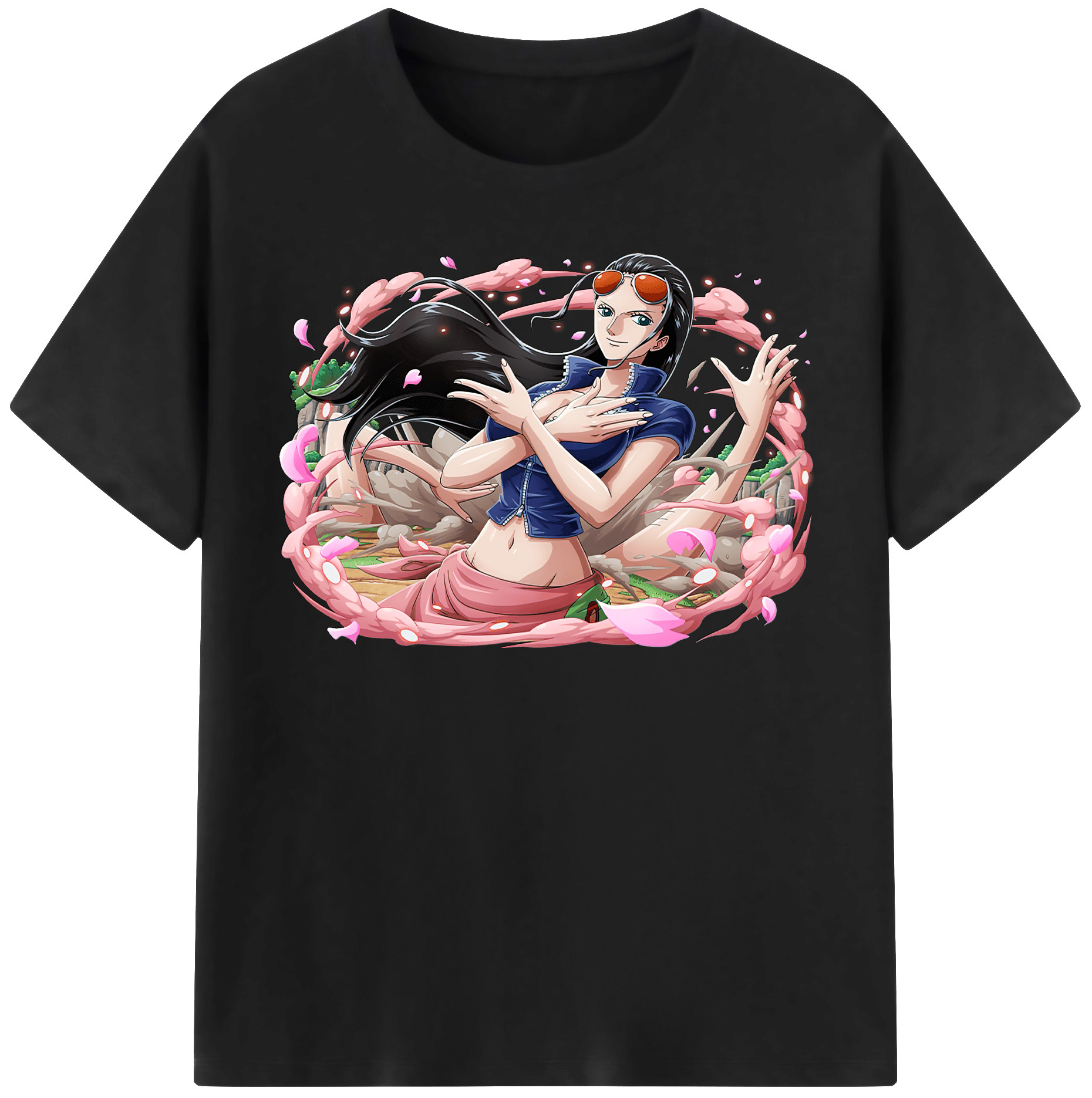 ワンピース ニコ・ロビン ONE PIECE Nico Robin 綿100％半袖Tシャツ（フロントプリント）