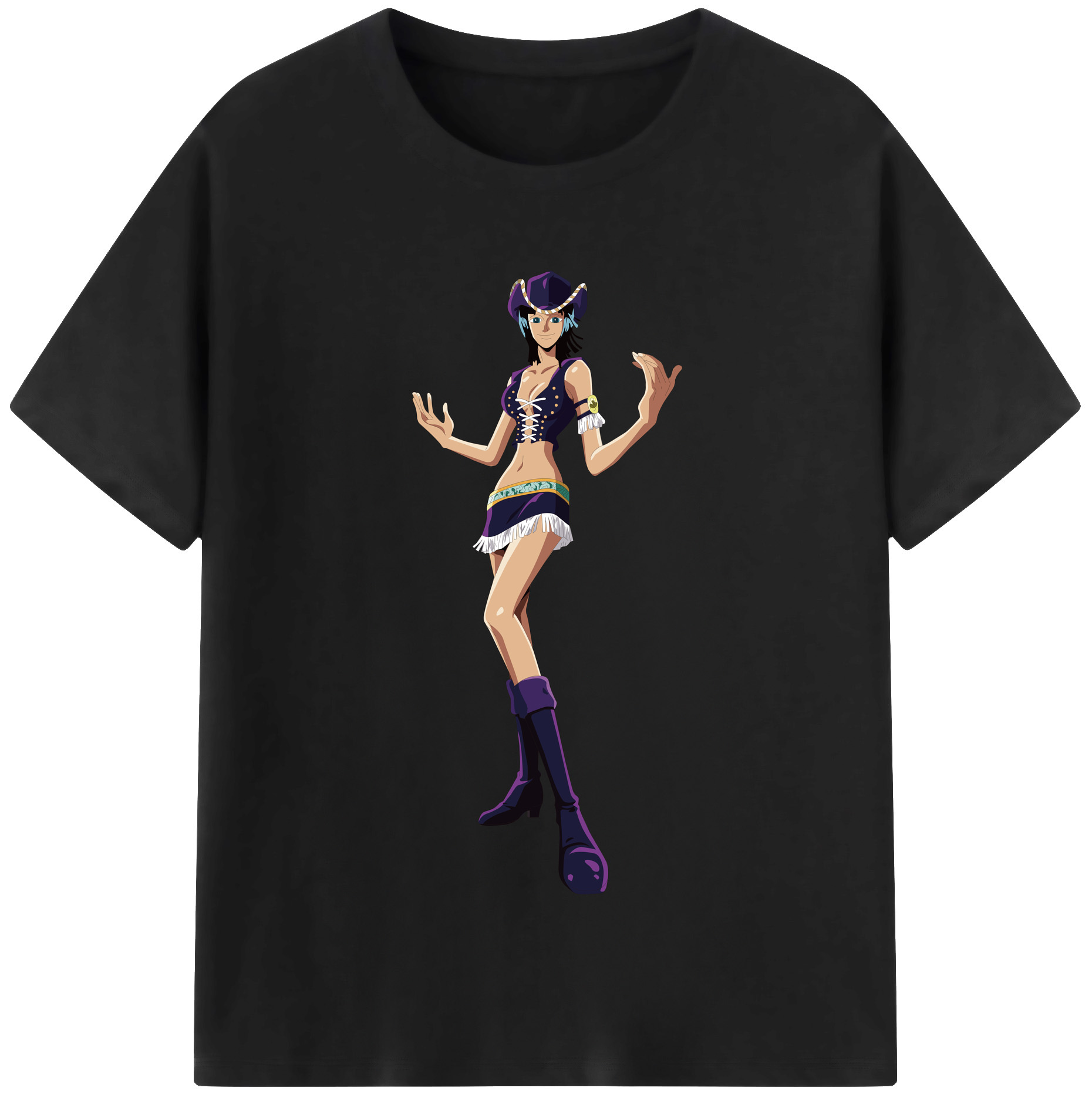 ワンピース ニコ・ロビン ONE PIECE Nico Robin 綿100％半袖Tシャツ（フロントプリント）