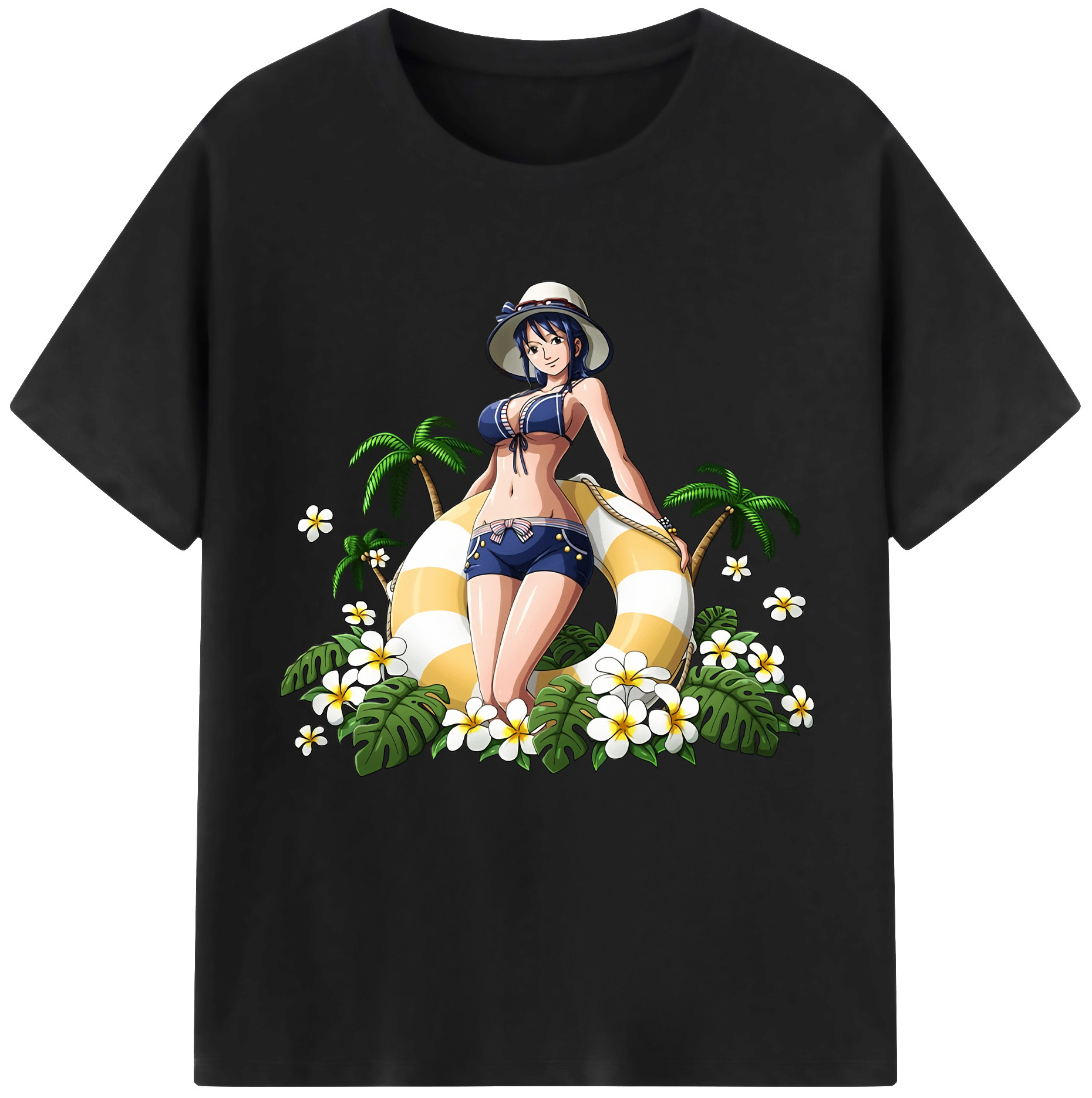 ワンピース ニコ・ロビン ONE PIECE Nico Robin 綿100％半袖Tシャツ（フロントプリント）